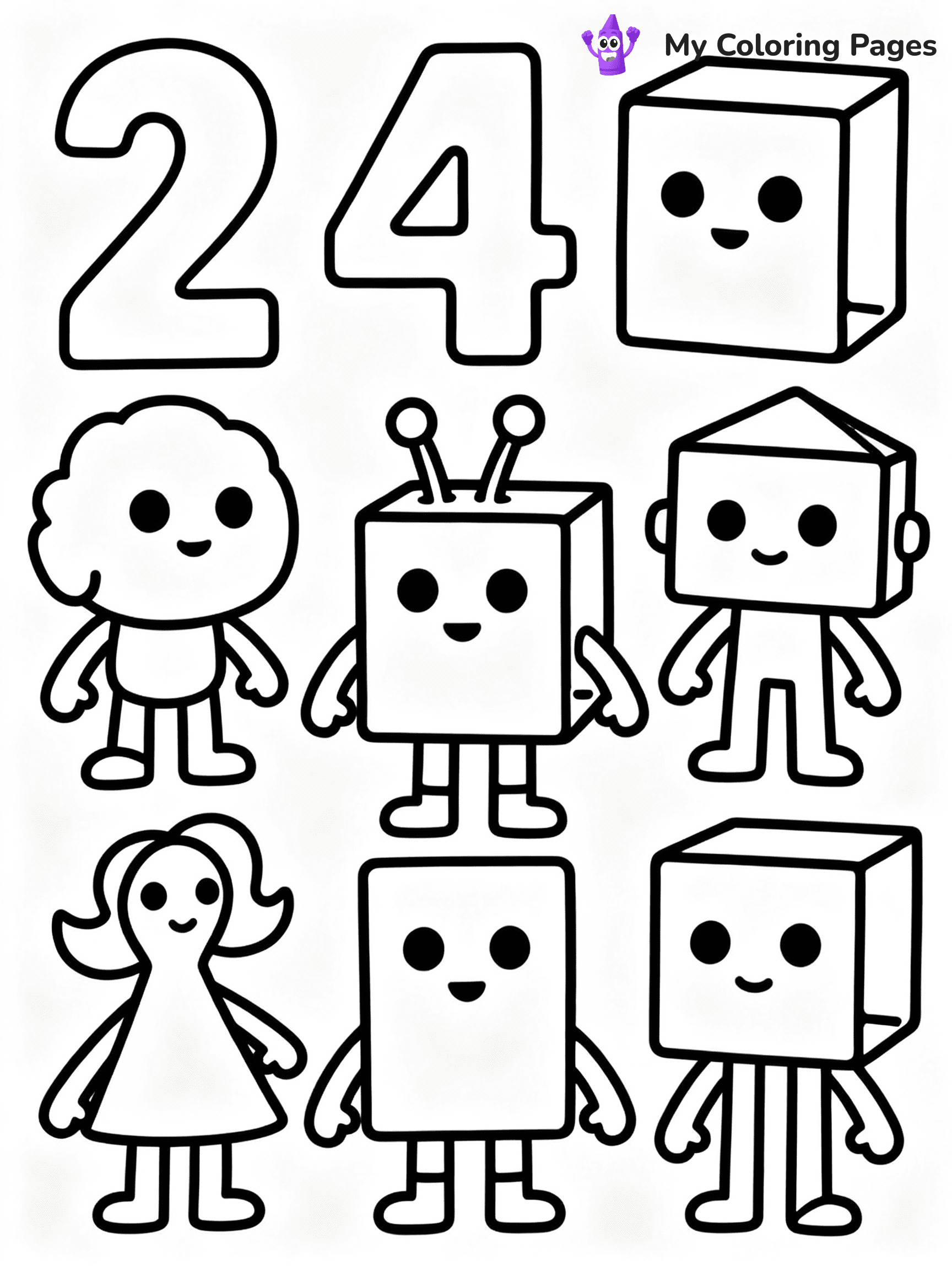 ⚠️ CRITICAL REQUIREMENT - ABSOLUTE BLACK AND WHITE ONLY ⚠️
This MUST be a BLACK AND WHITE line drawing ONLY. NO COLORS whatsoever.
- ONLY pure black lines (#000000) on pure white background (#FFFFFF)
- ABSOLUTELY NO colors, NO shading, NO gradients, NO grayscale
- If there are ANY colors in the output, the image is REJECTED
- This is a COLORING PAGE - meant to be COLORED IN by children
- The output must be UNCOLORED line art ready for coloring
⚠️ SUBJECT TO DRAW: Numberblocks in Numberblocks animation style
(REMEMBER: Output must be BLACK AND WHITE line art only, NOT colored!)
# COLORING PAGE: BLACK OUTLINES ONLY - WHITE BACKGROUND MANDATORY
Create a **coloring book page** using EXACTLY two values: black lines, white space.
## NON-NEGOTIABLE BINARY RULES
- **ONLY #000000 (black) and #FFFFFF (white)** - NO other values exist
- **EVERY PIXEL = BLACK OR WHITE** - no gray/shading/antialiasing
- **WHITE BACKGROUND MANDATORY** - entire canvas stays white
- **ALL SHAPES HOLLOW** - everything is empty outlines waiting to be colored
- **FORBIDDEN:** fills, shading, gradients, patterns, textures, colors
- **NO SOLID REGIONS** - if it's not a thin line, it's wrong
## Universal Line Standards
- Black outlines ONLY - thin, uniform weight
- Every shape completely empty inside
- Closed contours suitable for coloring
- Simple flat illustration - zero depth/3D/realism
- **Style:** Whimsical Doodle Art Alley - rounded, friendly outlines (unless specified)
## Everything = Outline Only
- Characters/animals: hollow shapes
- Objects/clothing: empty contours
- Backgrounds/scenery: line work only
- Natural elements: outlined forms
- Dark/night areas: don't exist (use outlined symbols)
- Textures/patterns: convert to simple lines
## The Test
Can a child color EVERY white space with crayons? If any area is pre-filled/shaded/gray or colored in, it FAILS. Every shape must be waiting to receive color.
**FINAL OUTPUT**: Binary coloring page. Black lines define shapes. White spaces ready for coloring. Nothing else exists. No exceptions. Print-ready.
⚠️ FINAL REMINDER: Draw the subject "Numberblocks in Numberblocks animation style" as BLACK AND WHITE line art. Zero colors in output.