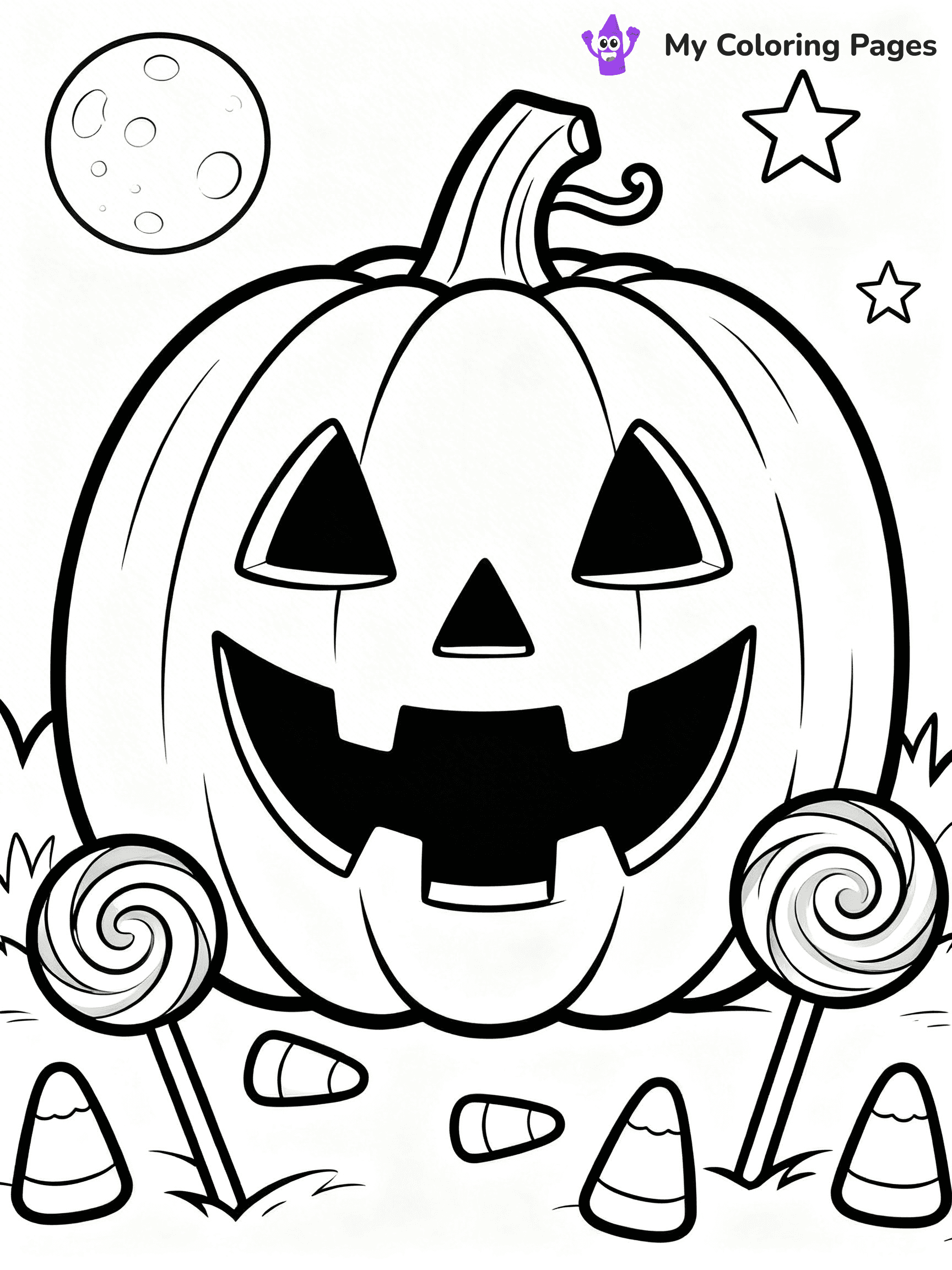 Halloween Candy Coloring Pages - 6
