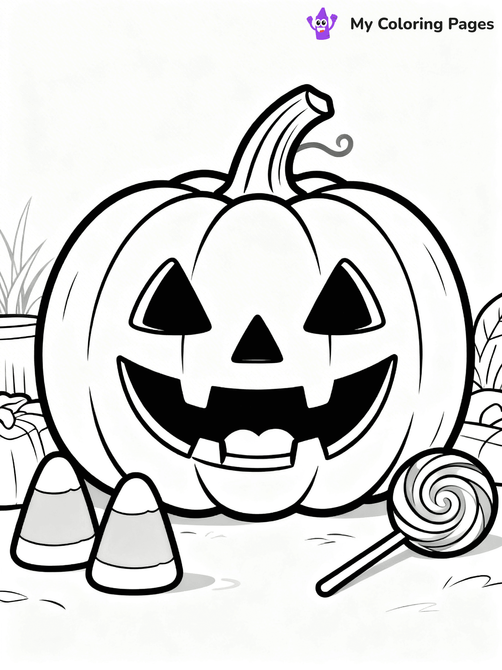 Halloween Candy Coloring Pages - 1