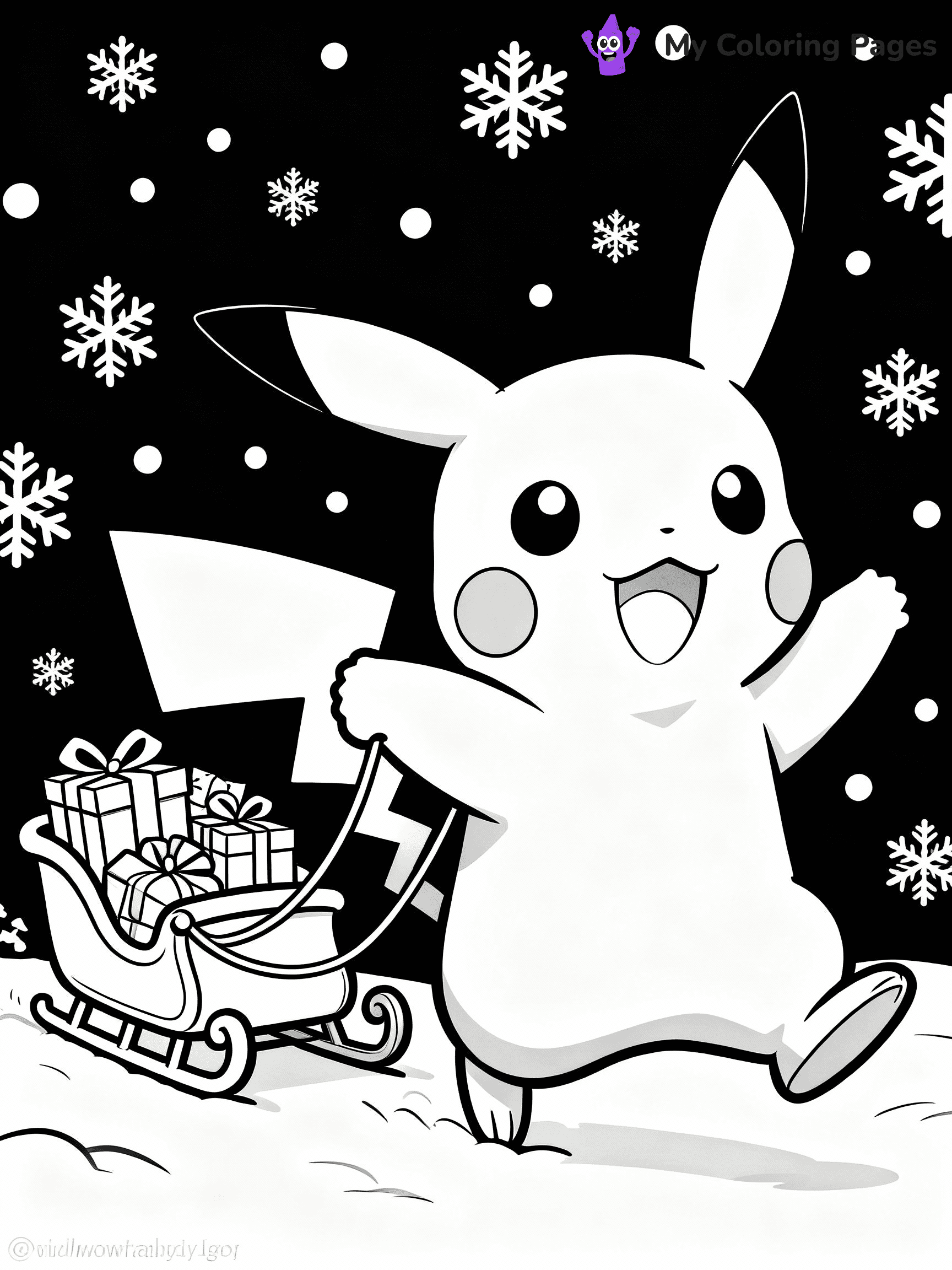 Pokemon Christmas Coloring Pages - 1