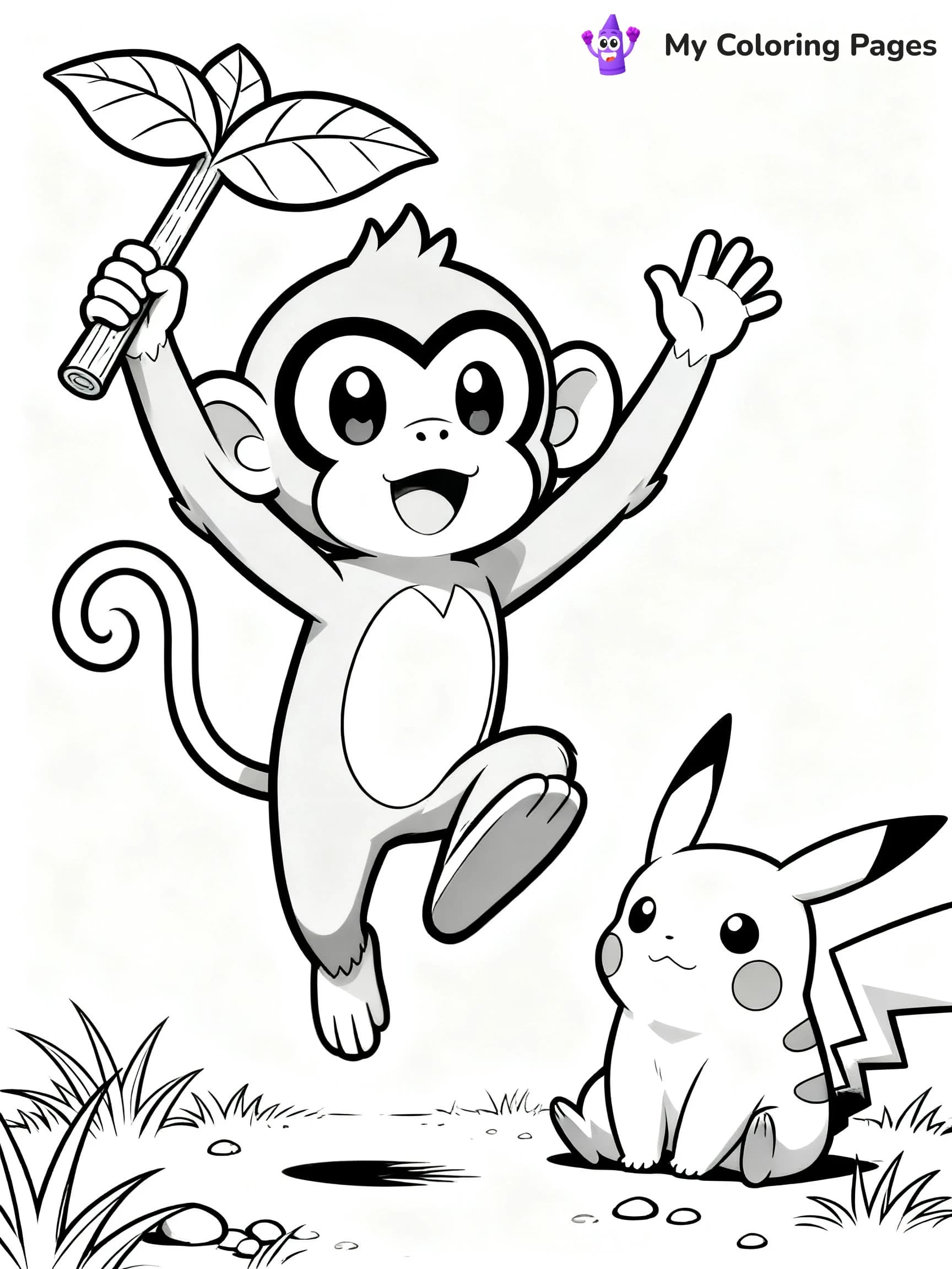 Grookey Coloring Pages - 7