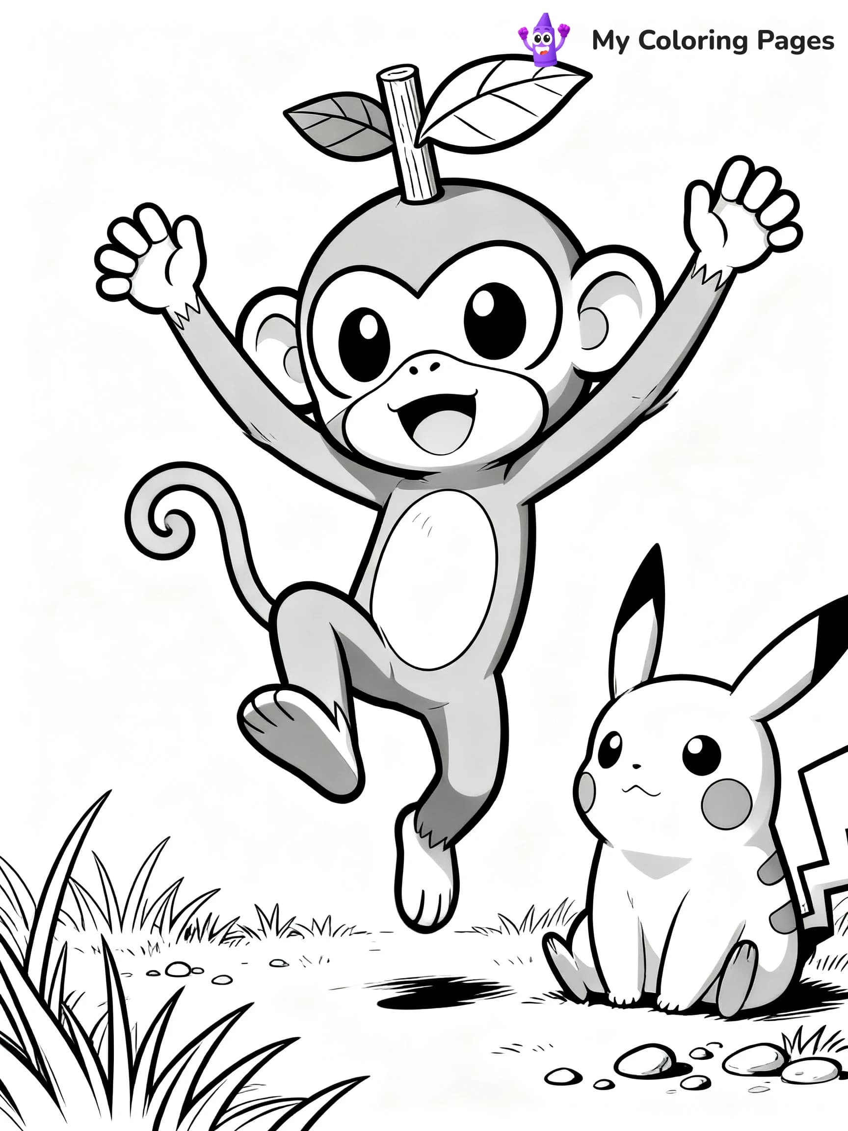 Grookey Coloring Pages - 4