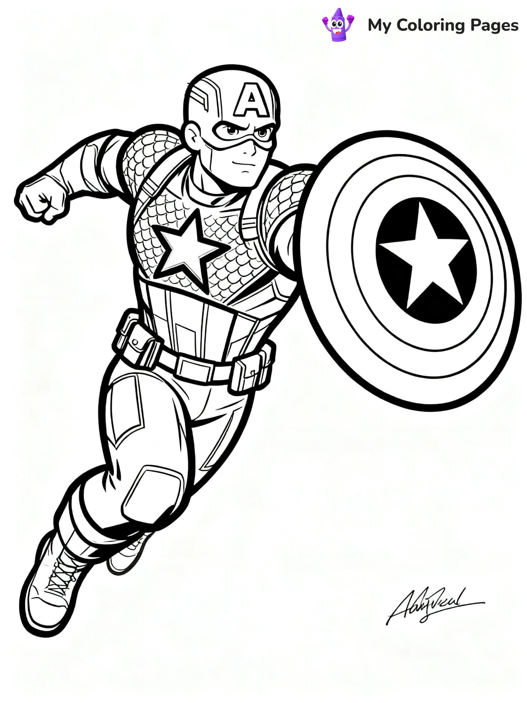 Captain America Shield Coloring Pages - 24