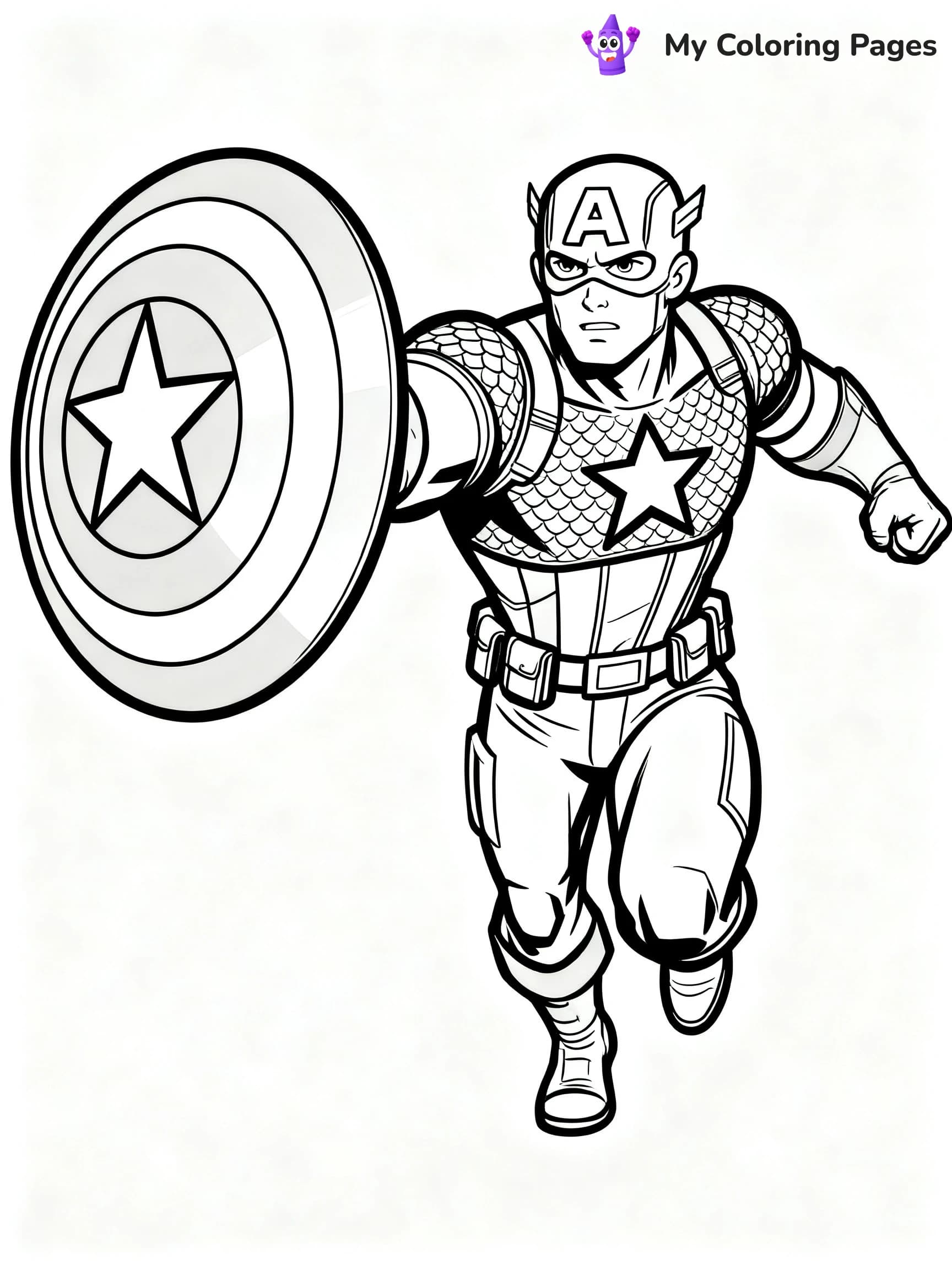 Captain America Shield Coloring Pages - 23
