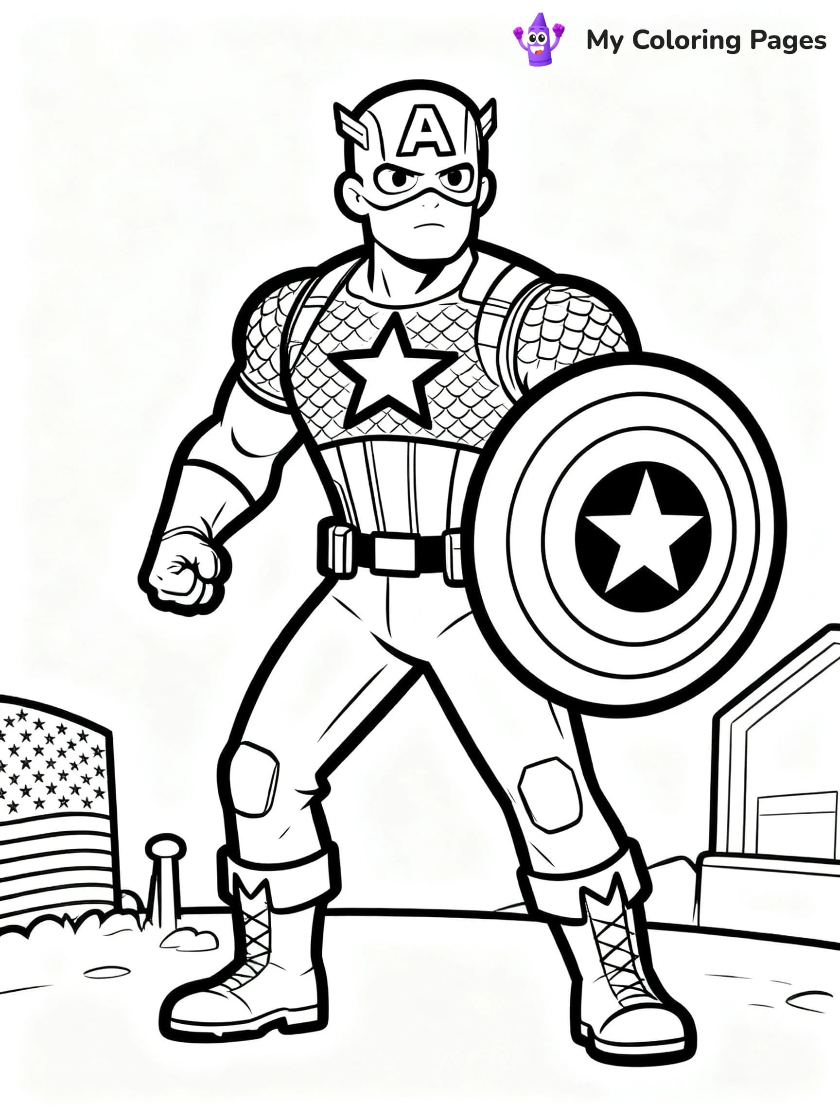 Captain America Shield Coloring Pages - 20