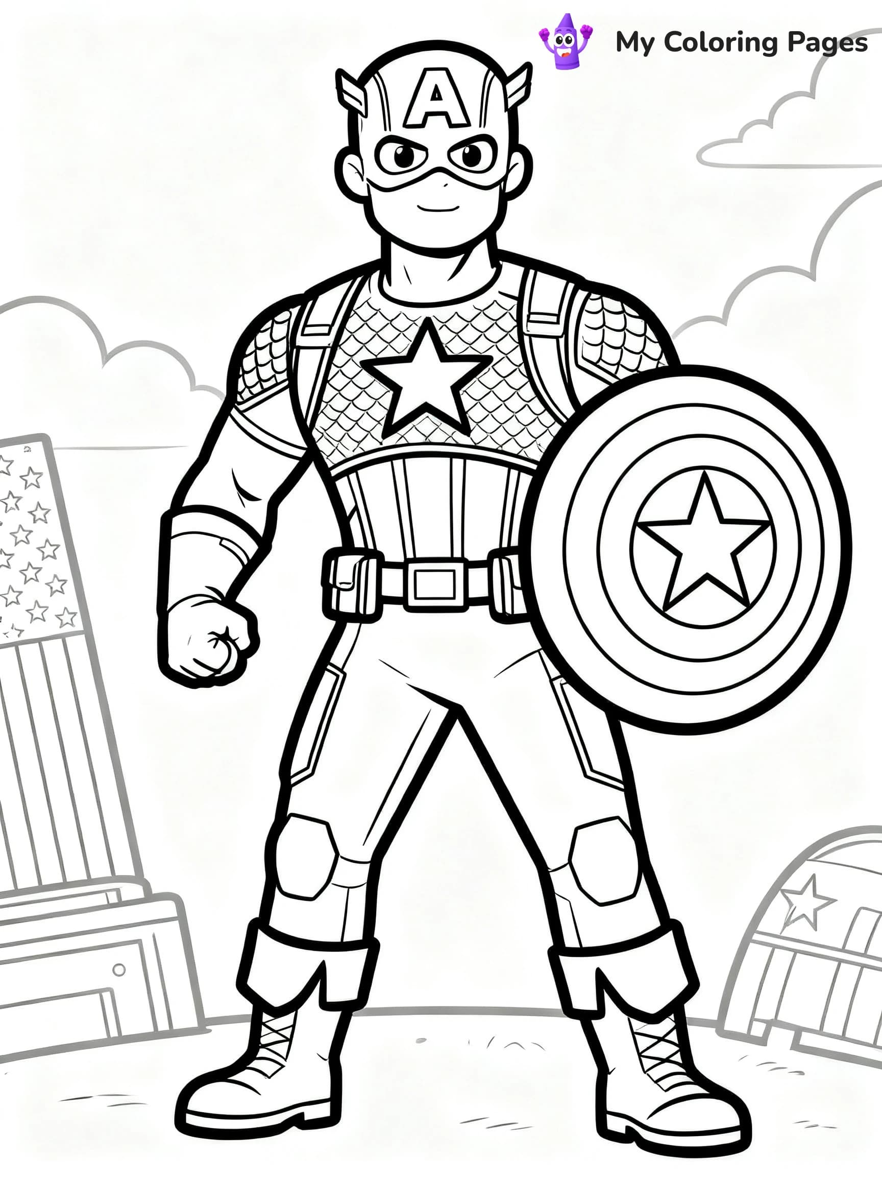 Captain America Shield Coloring Pages - 18