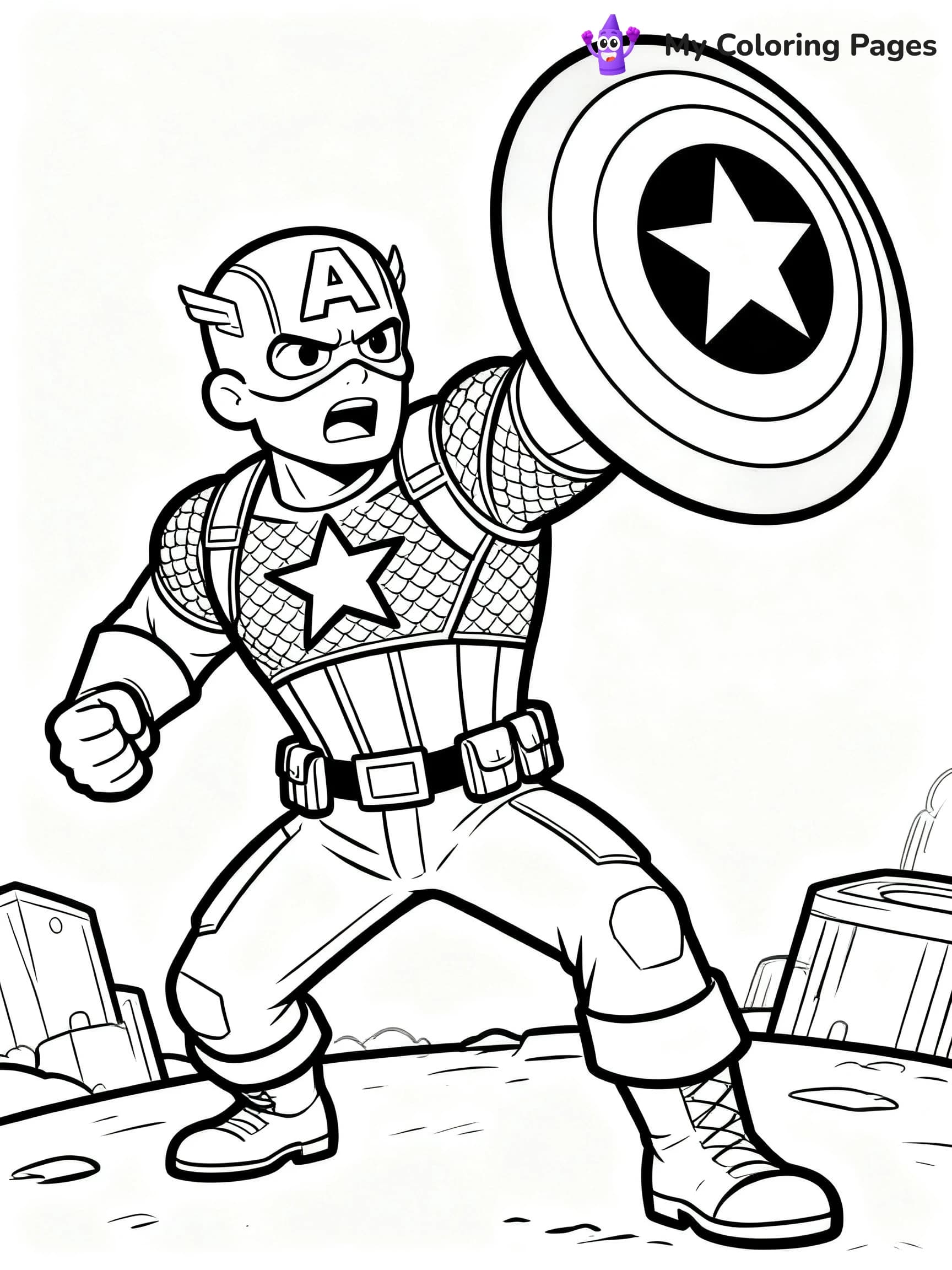 Captain America Shield Coloring Pages - 10