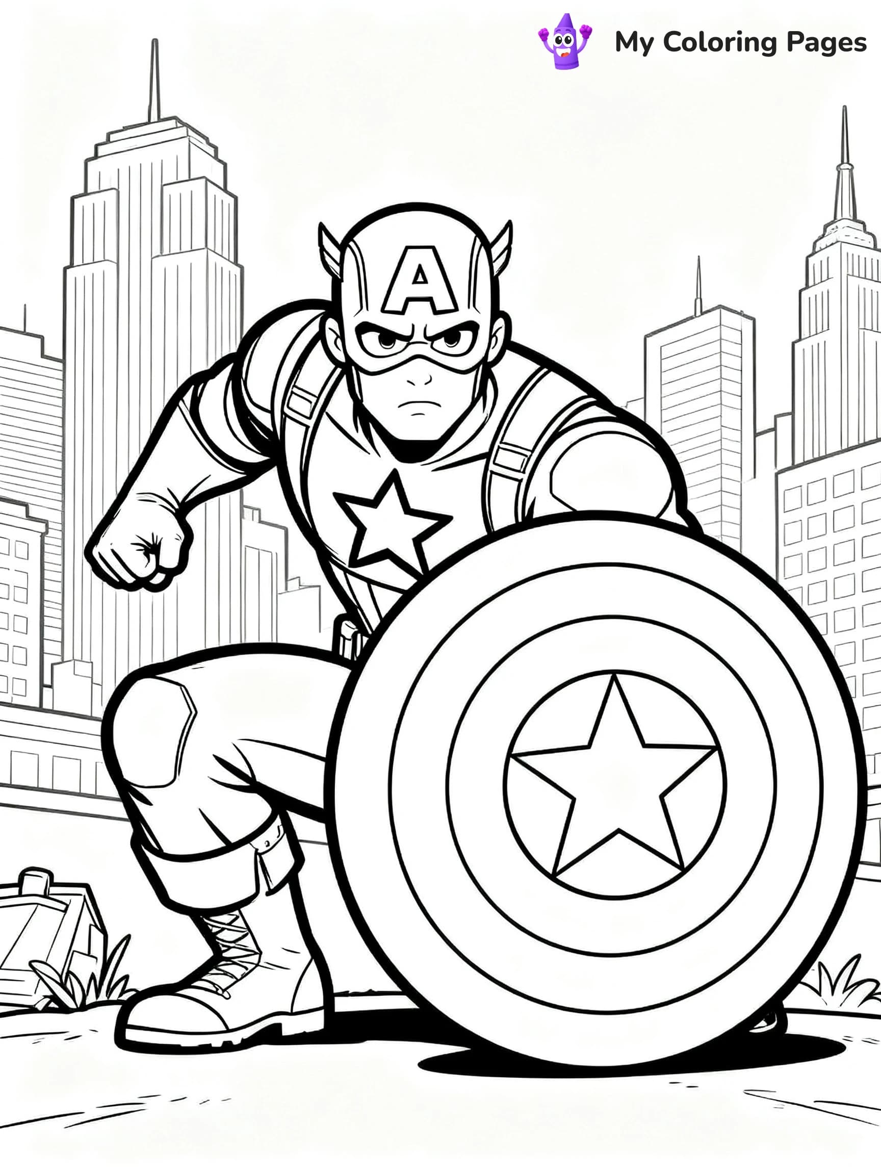 Captain America Shield Coloring Pages - 7