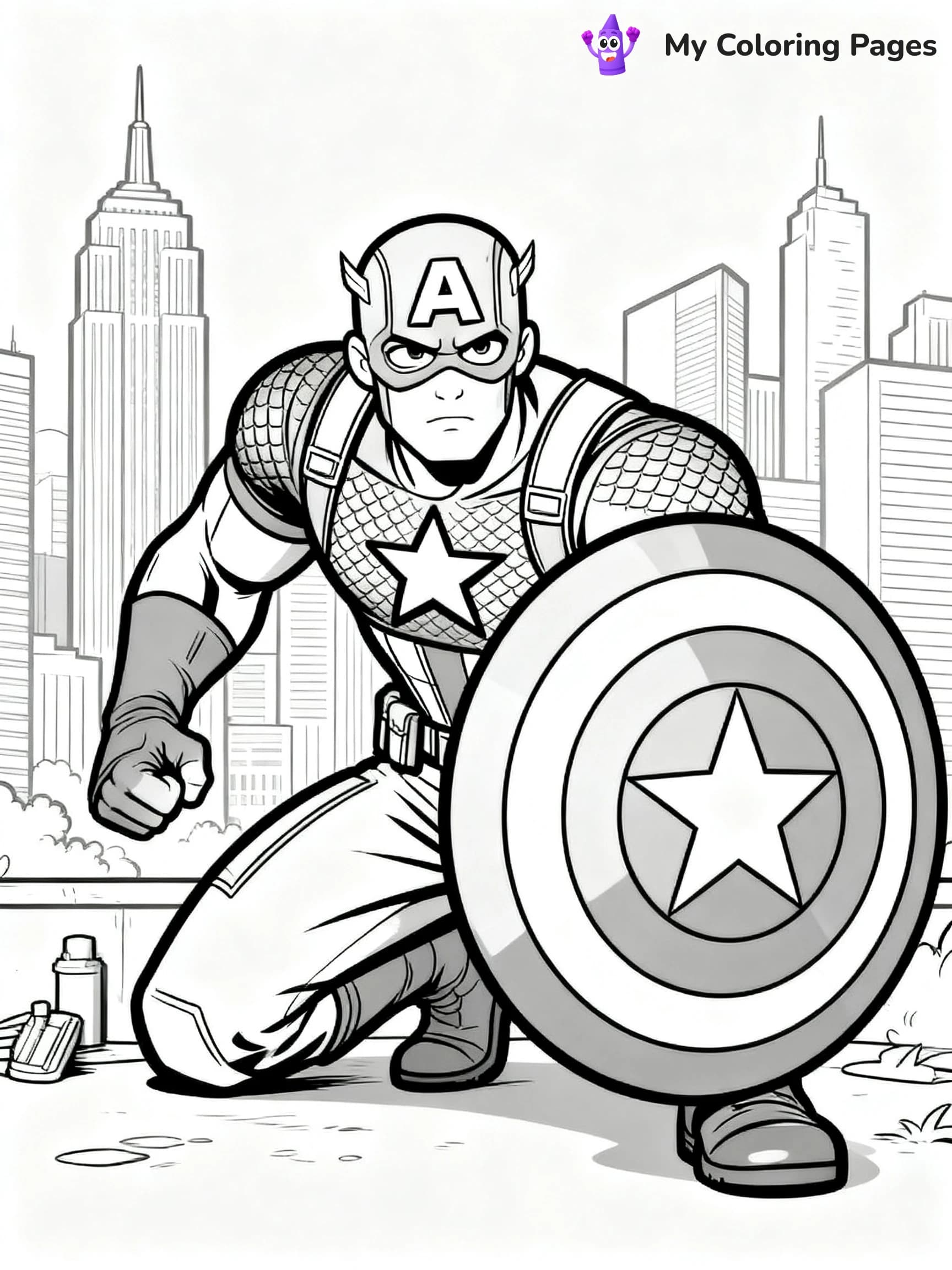Captain America Shield Coloring Pages - 5