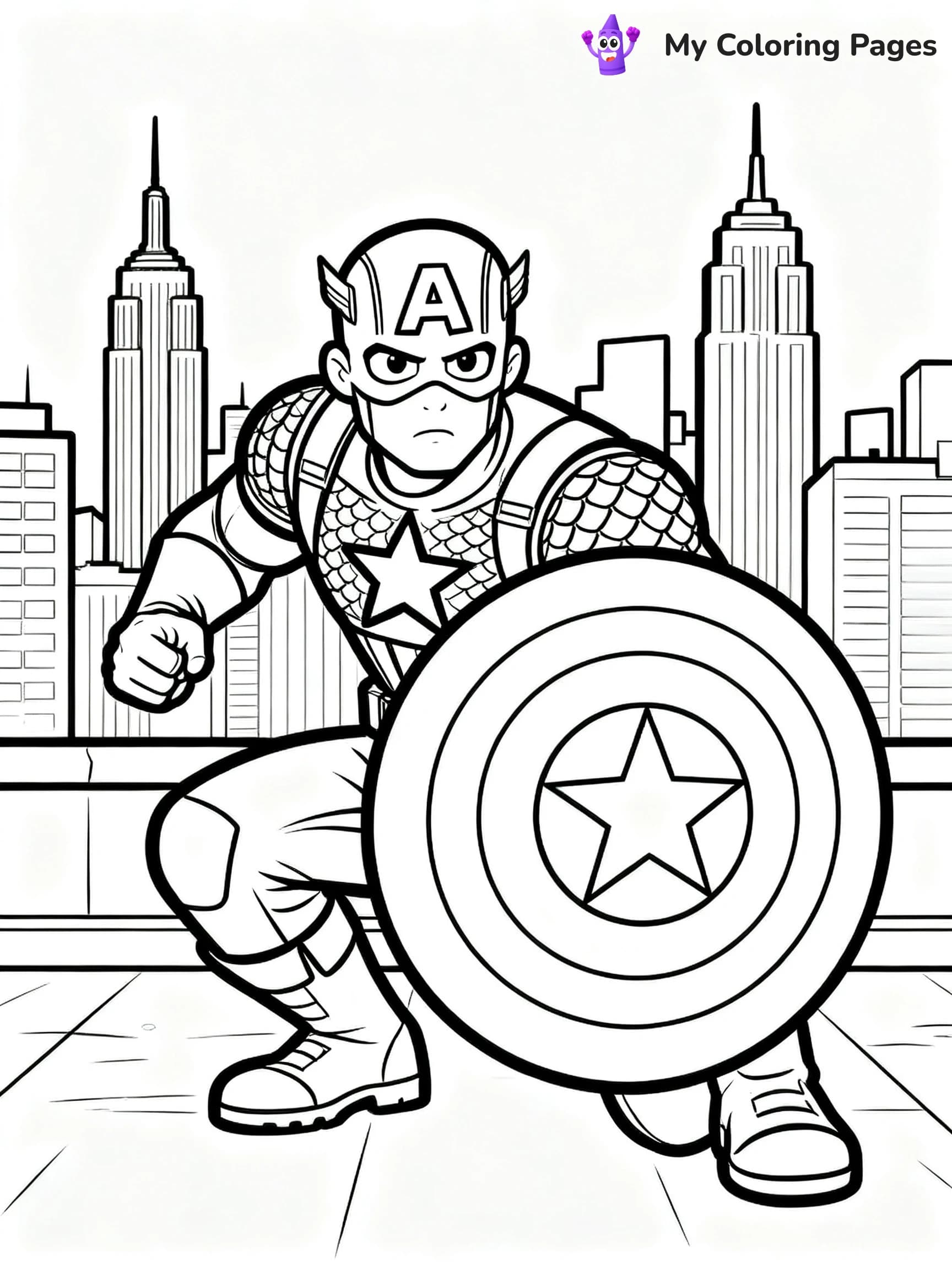 Captain America Shield Coloring Pages - 4