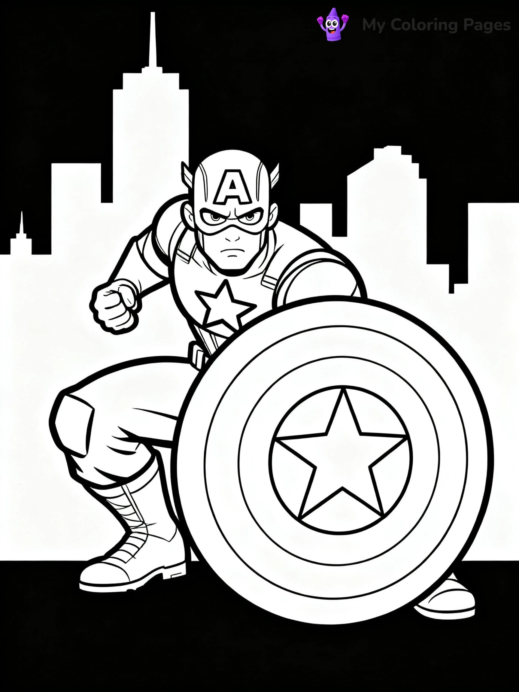 Captain America Shield Coloring Pages - 3