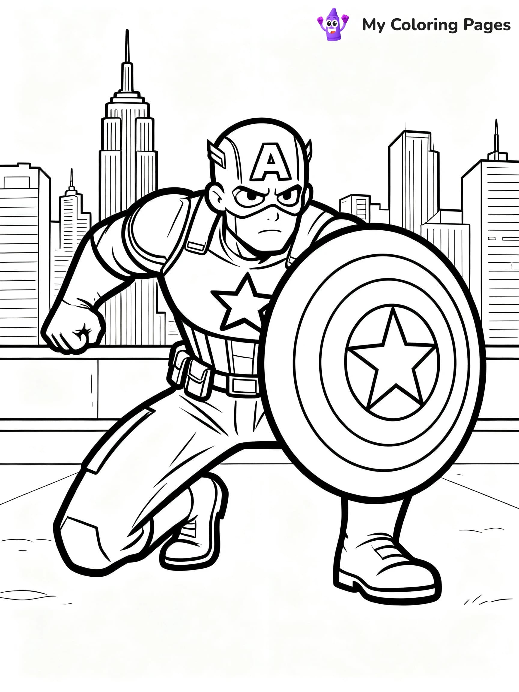 Captain America Shield Coloring Pages - 2