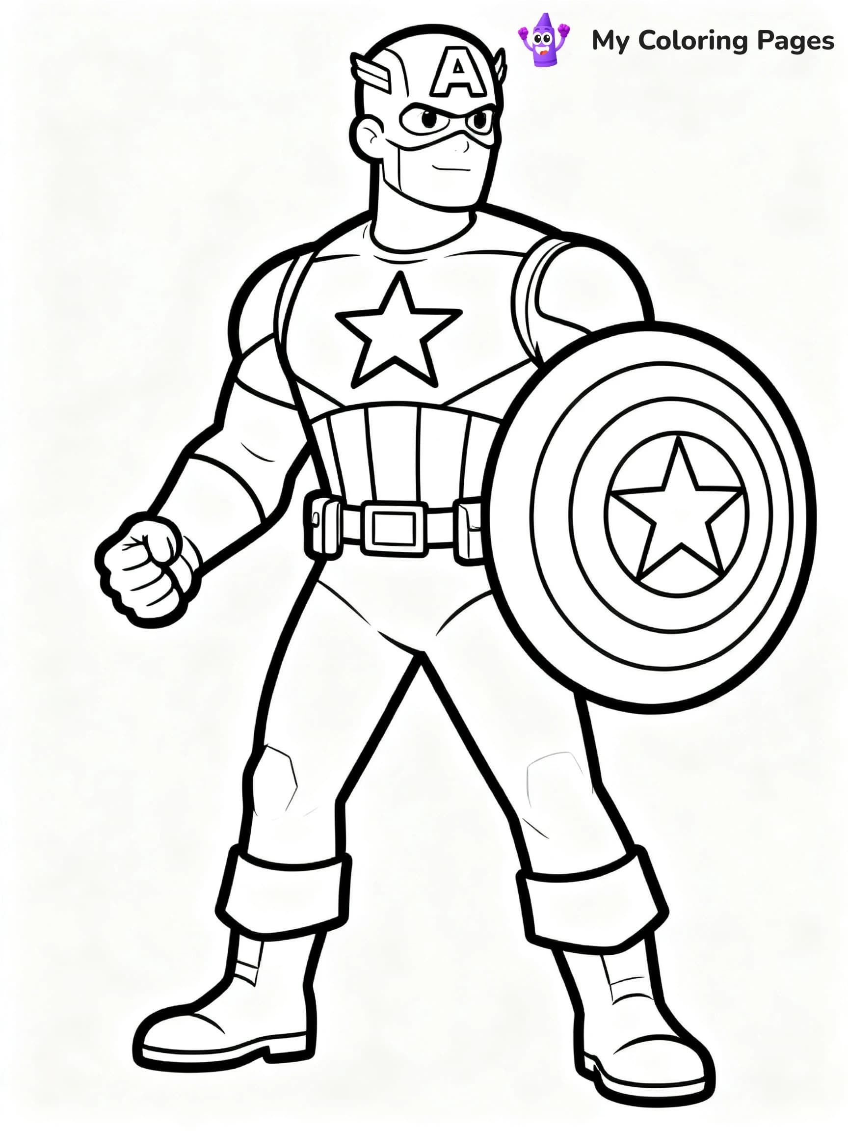 Captain America Shield Coloring Pages - 1