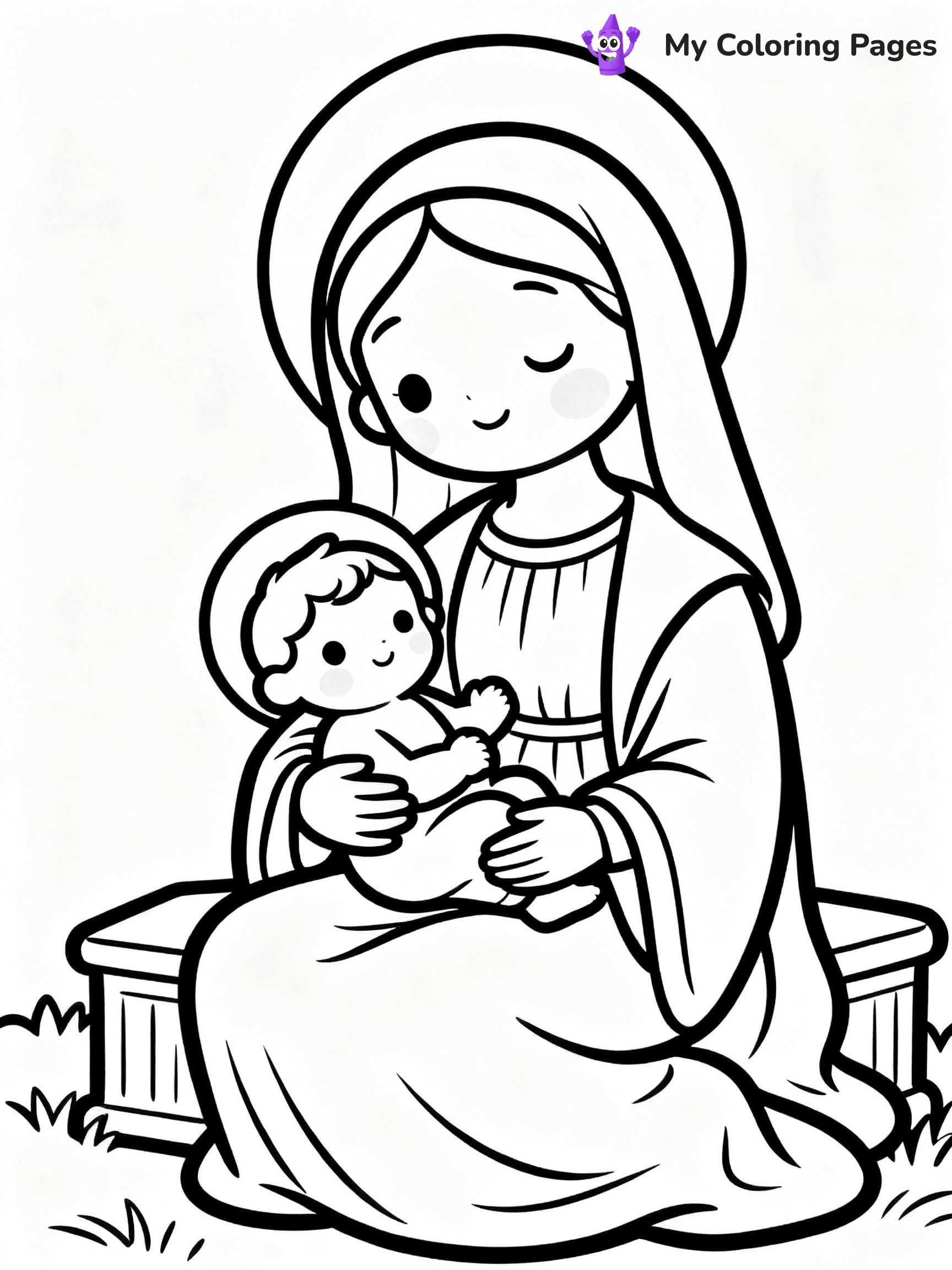 Mary And Jesus Coloring Pages - 78