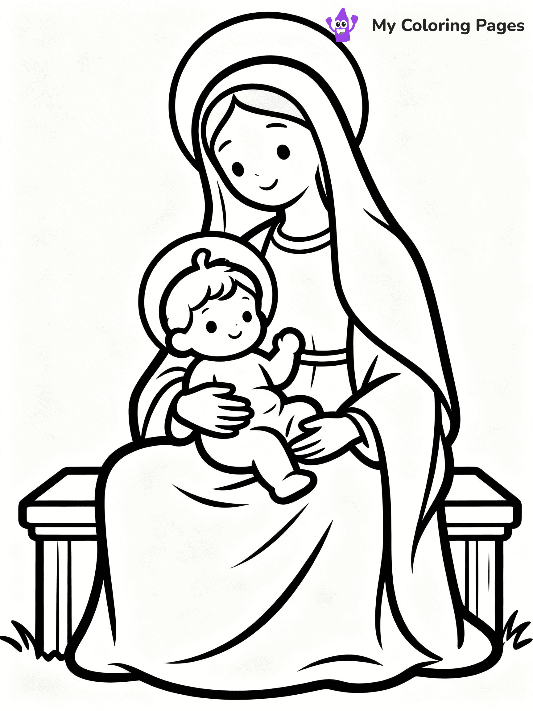 Mary And Jesus Coloring Pages - 77