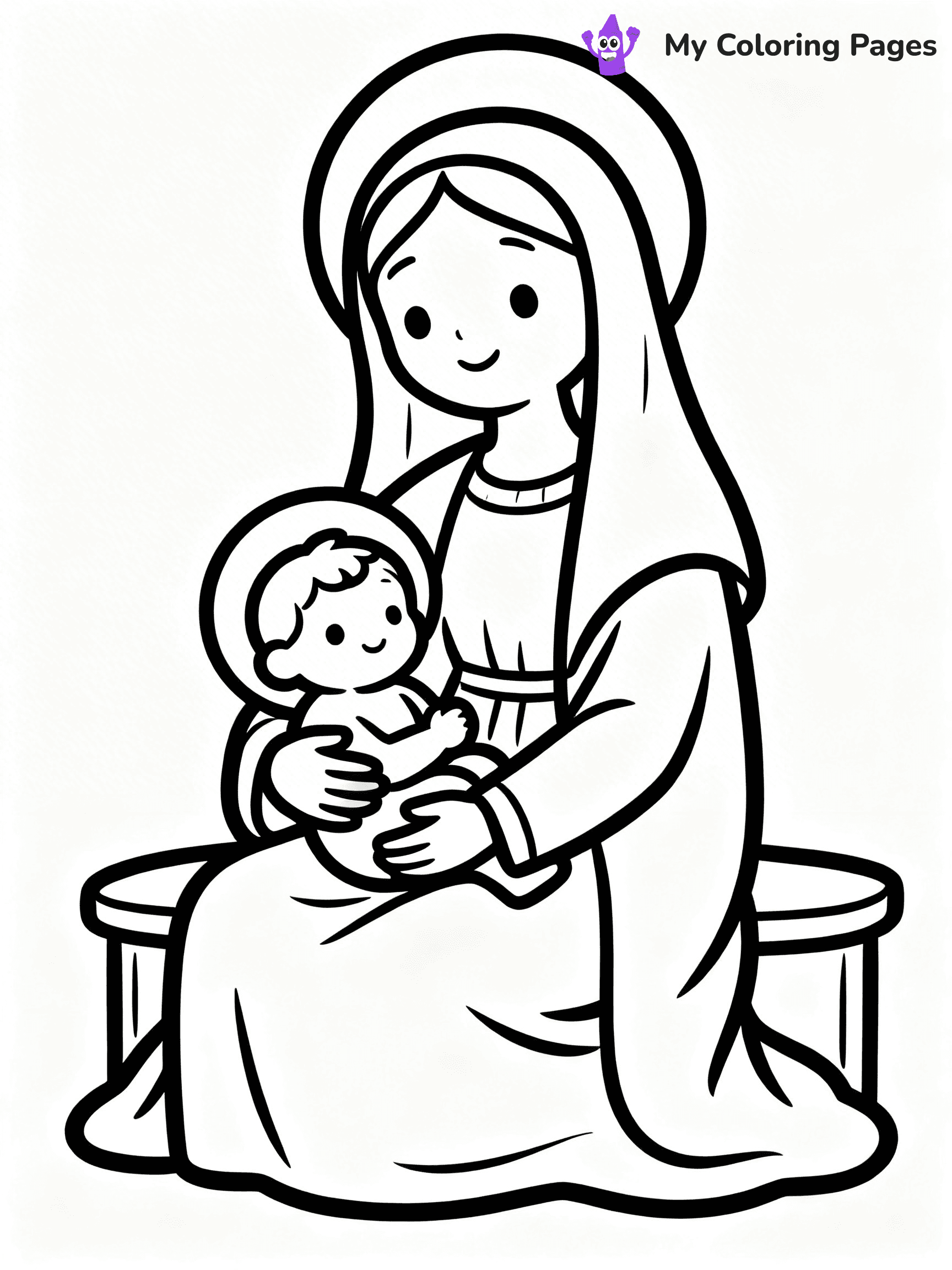 Mary And Jesus Coloring Pages - 76