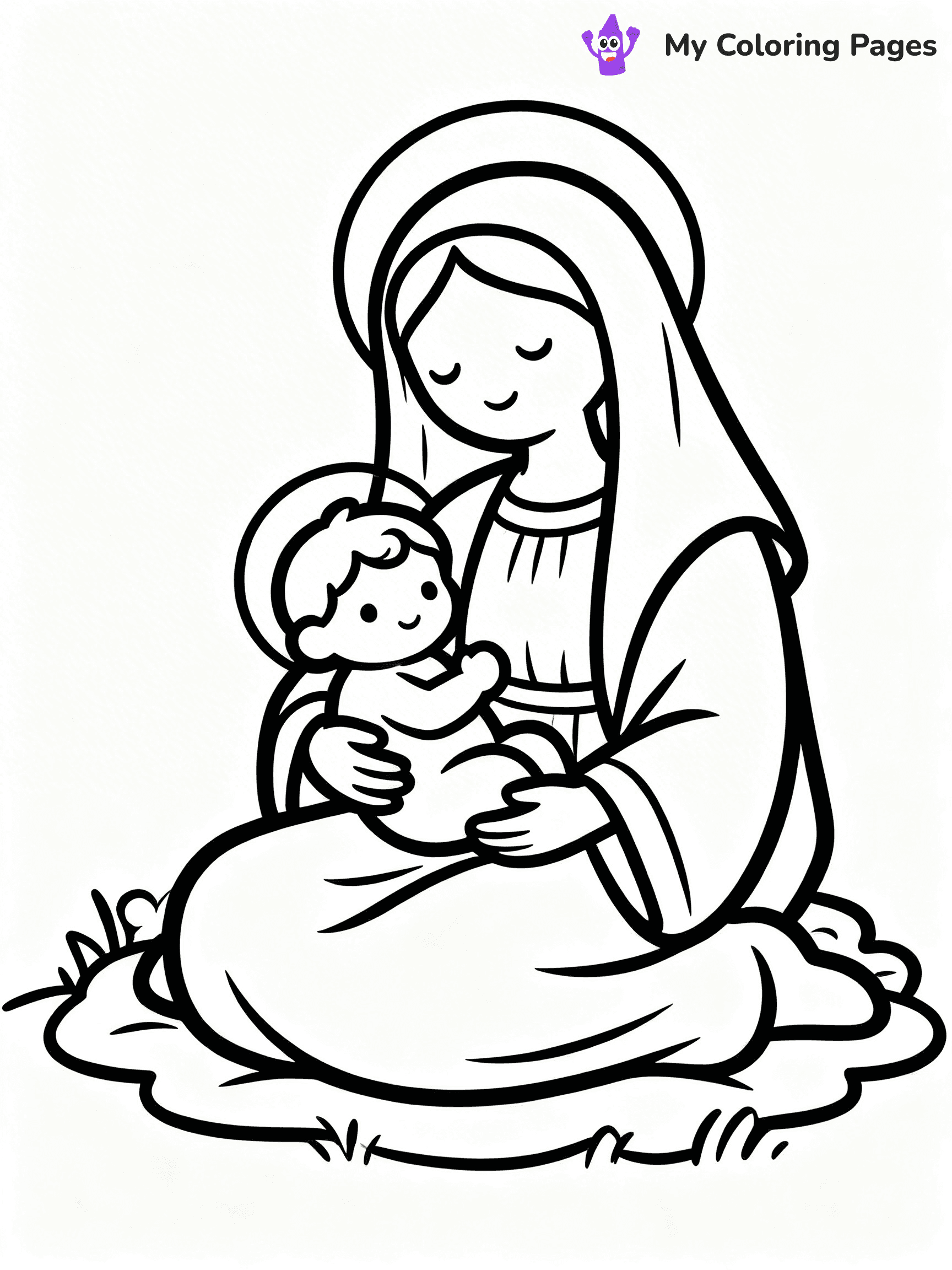 Mary And Jesus Coloring Pages - 75