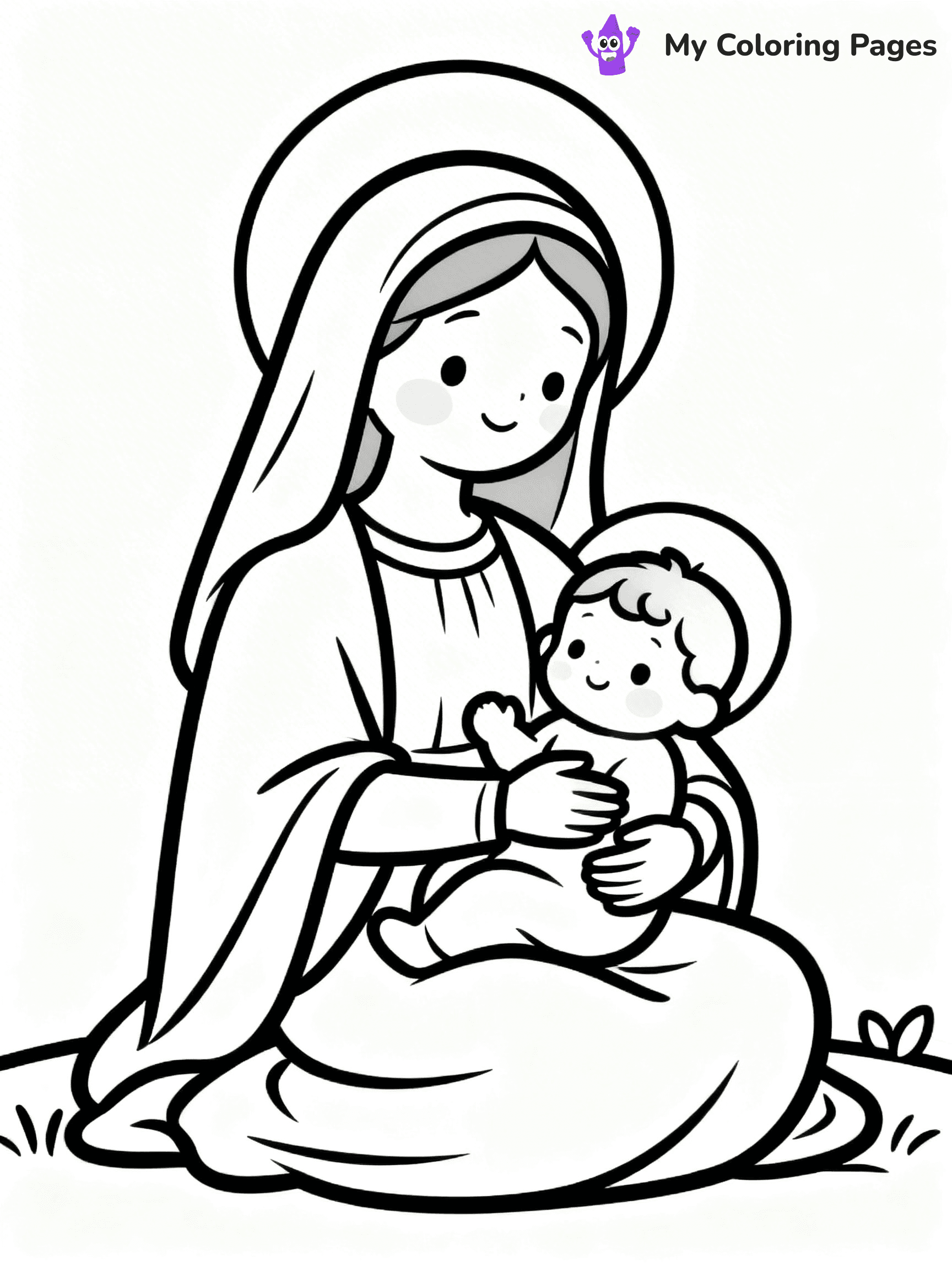 Mary And Jesus Coloring Pages - 74