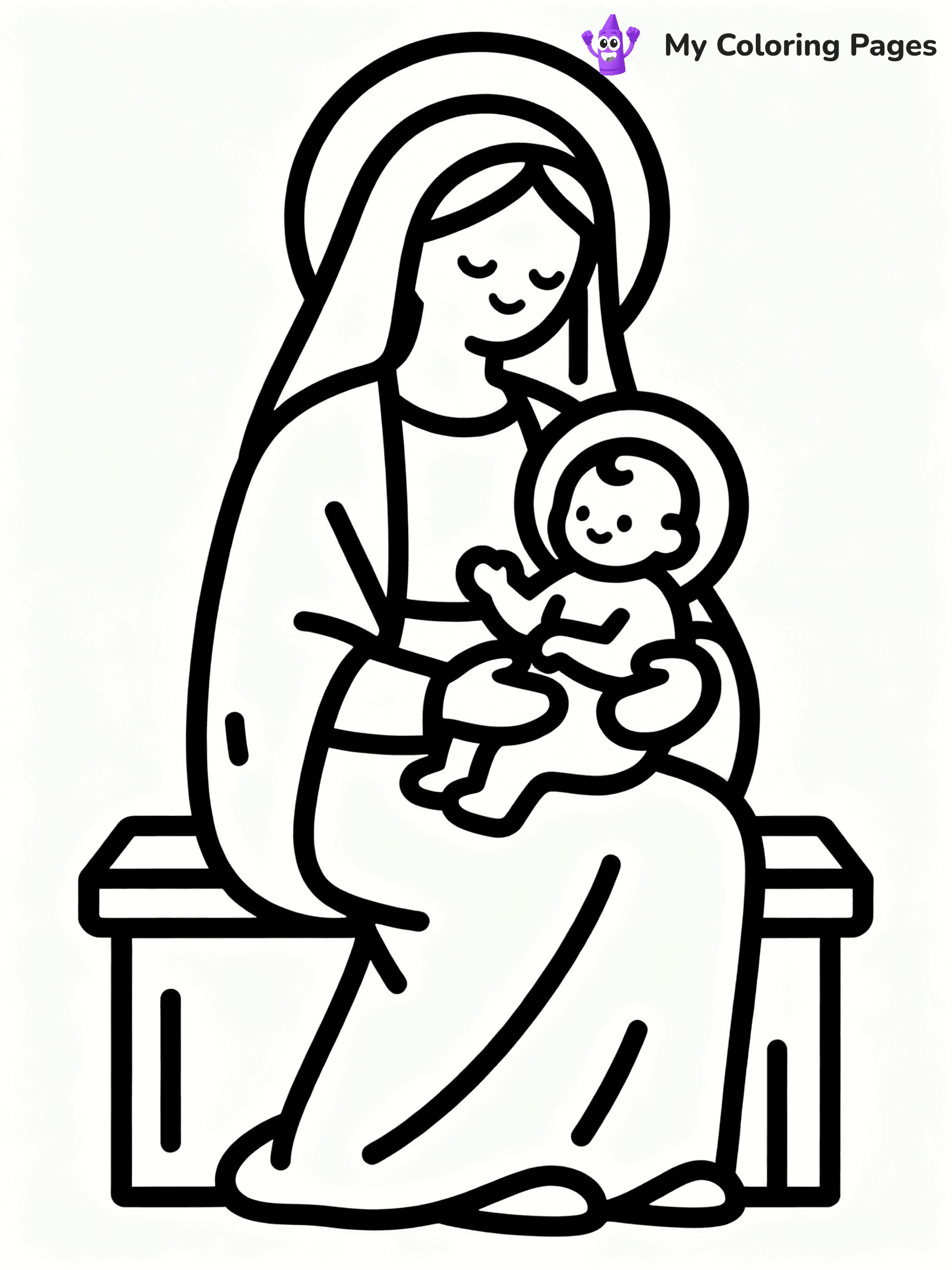 Mary And Jesus Coloring Pages - 73