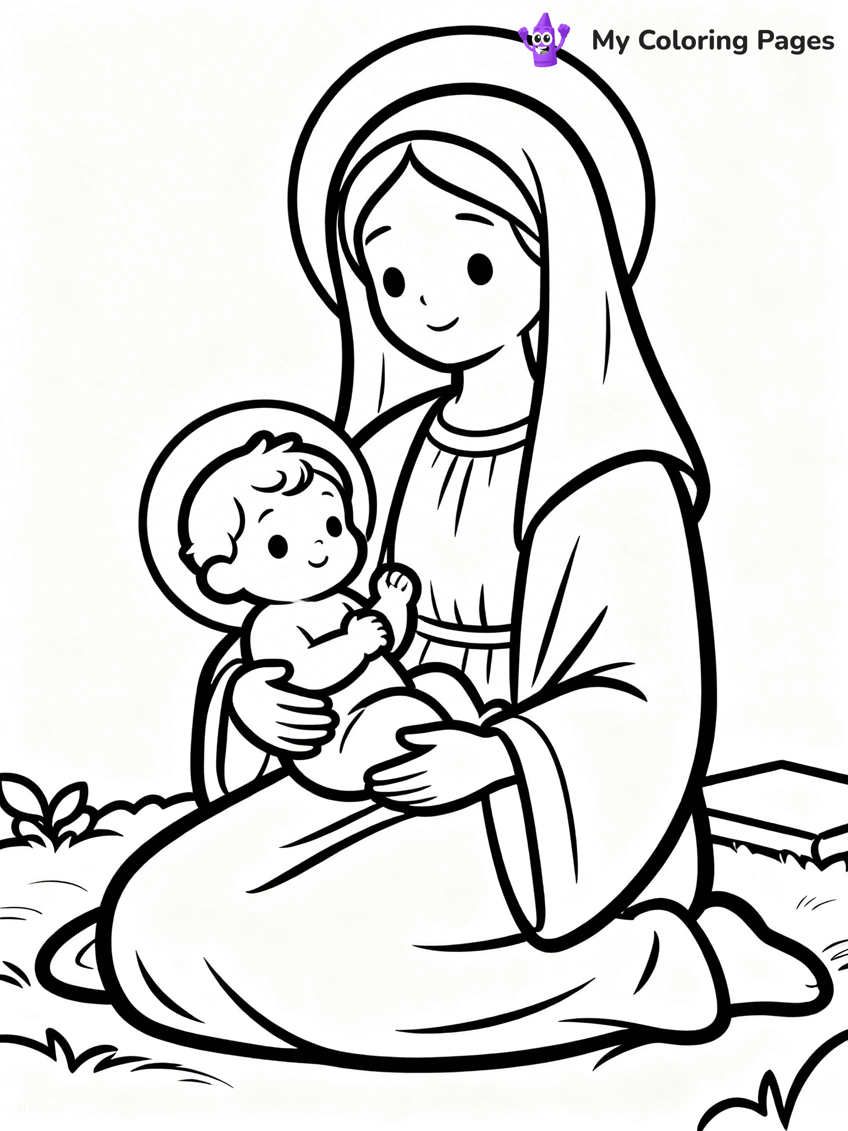 Mary And Jesus Coloring Pages - 72