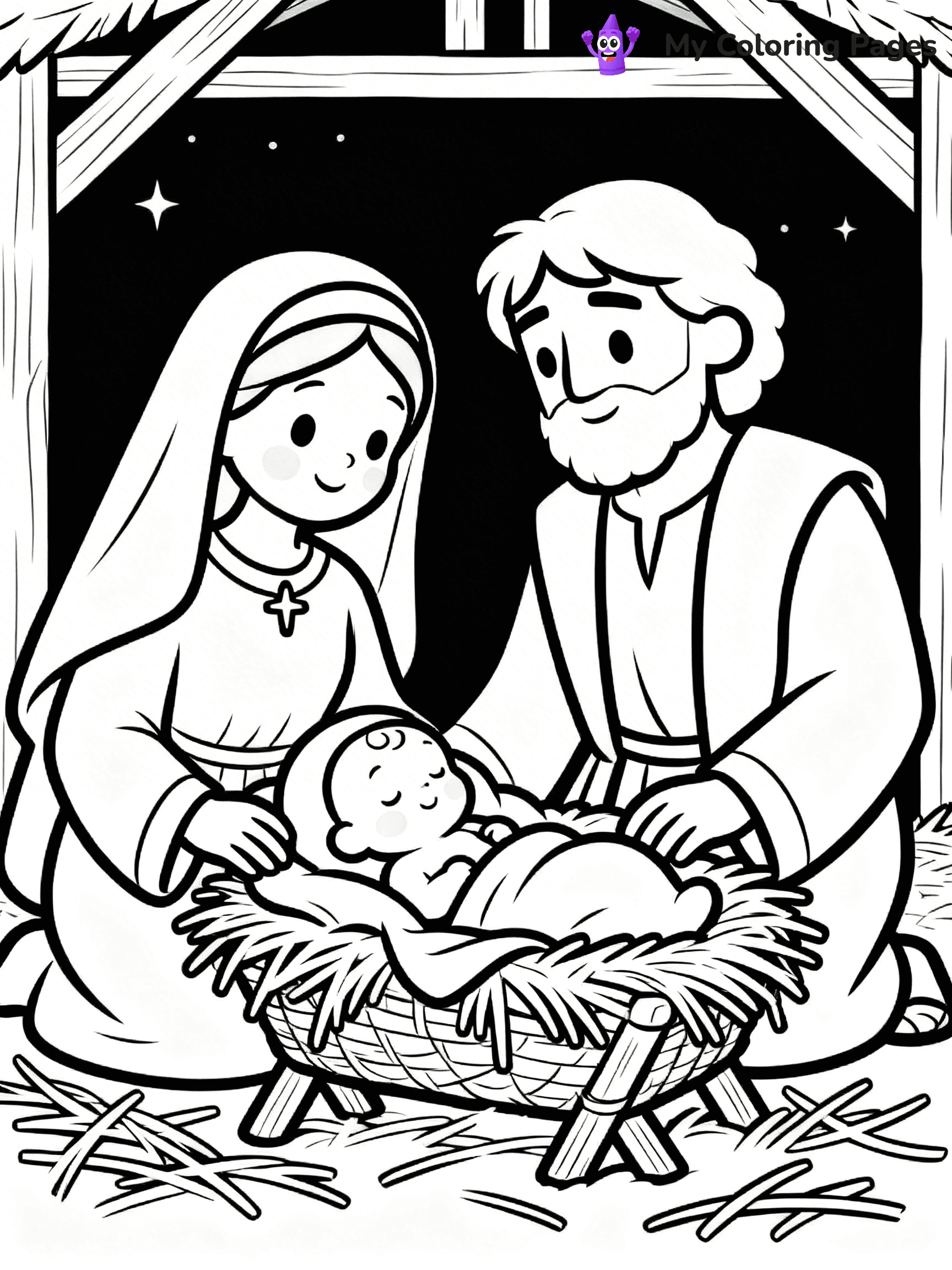 Mary And Jesus Coloring Pages - 60