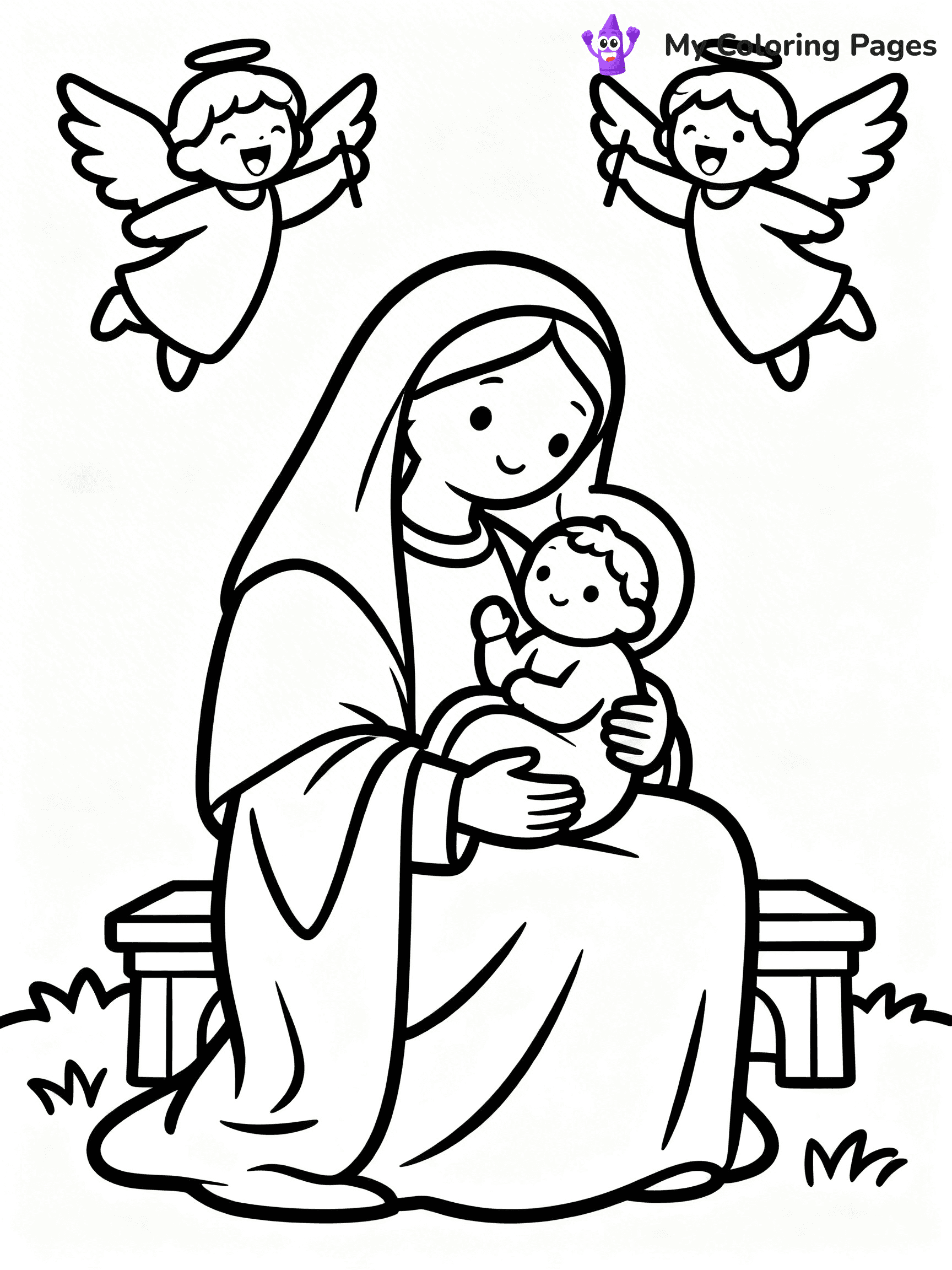 Mary And Jesus Coloring Pages - 29