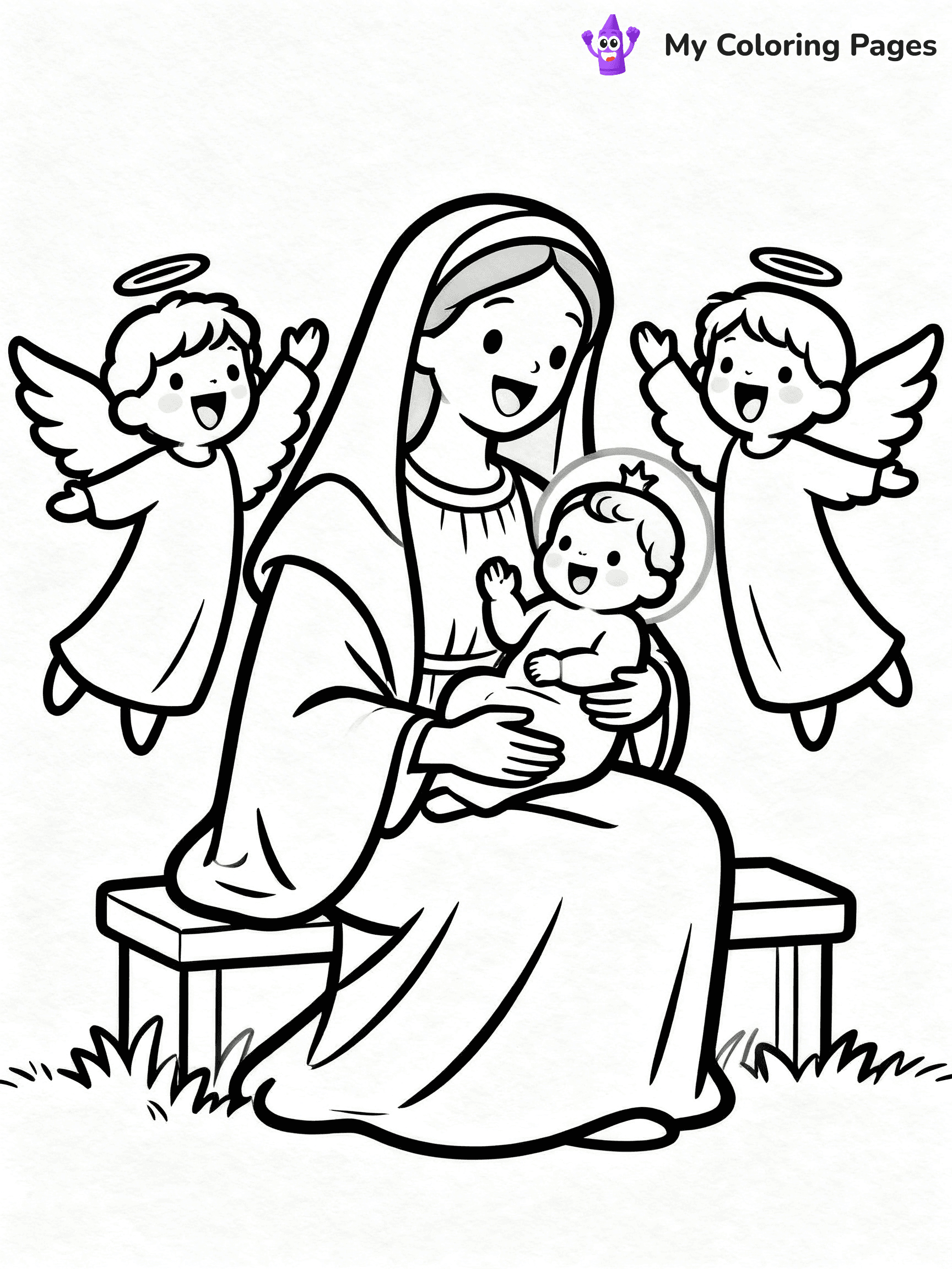 Mary And Jesus Coloring Pages - 24