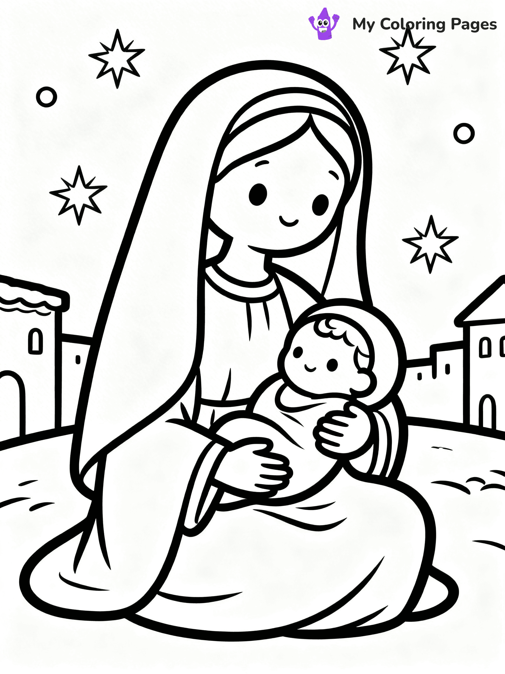 Mary And Jesus Coloring Pages - 17