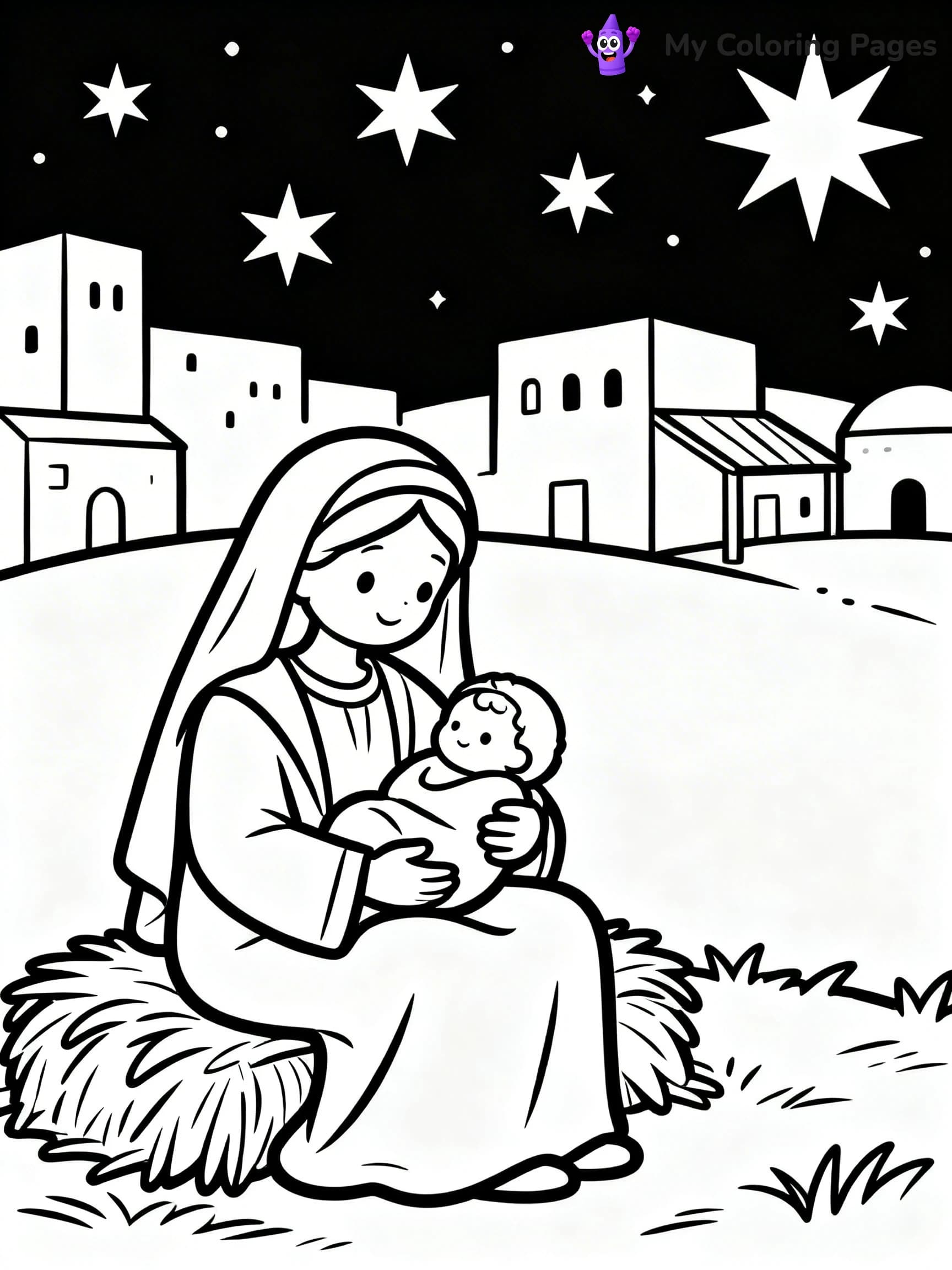 Mary And Jesus Coloring Pages - 16