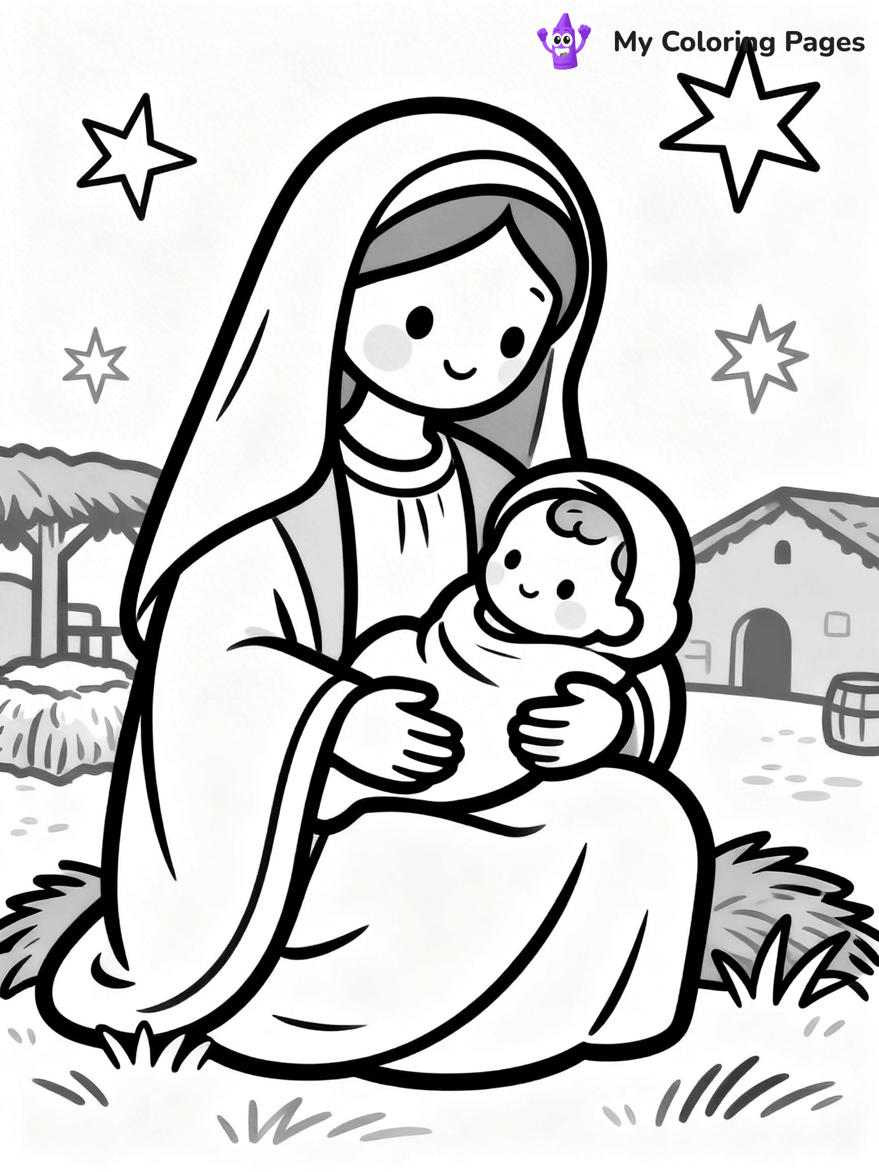 Mary And Jesus Coloring Pages - 15