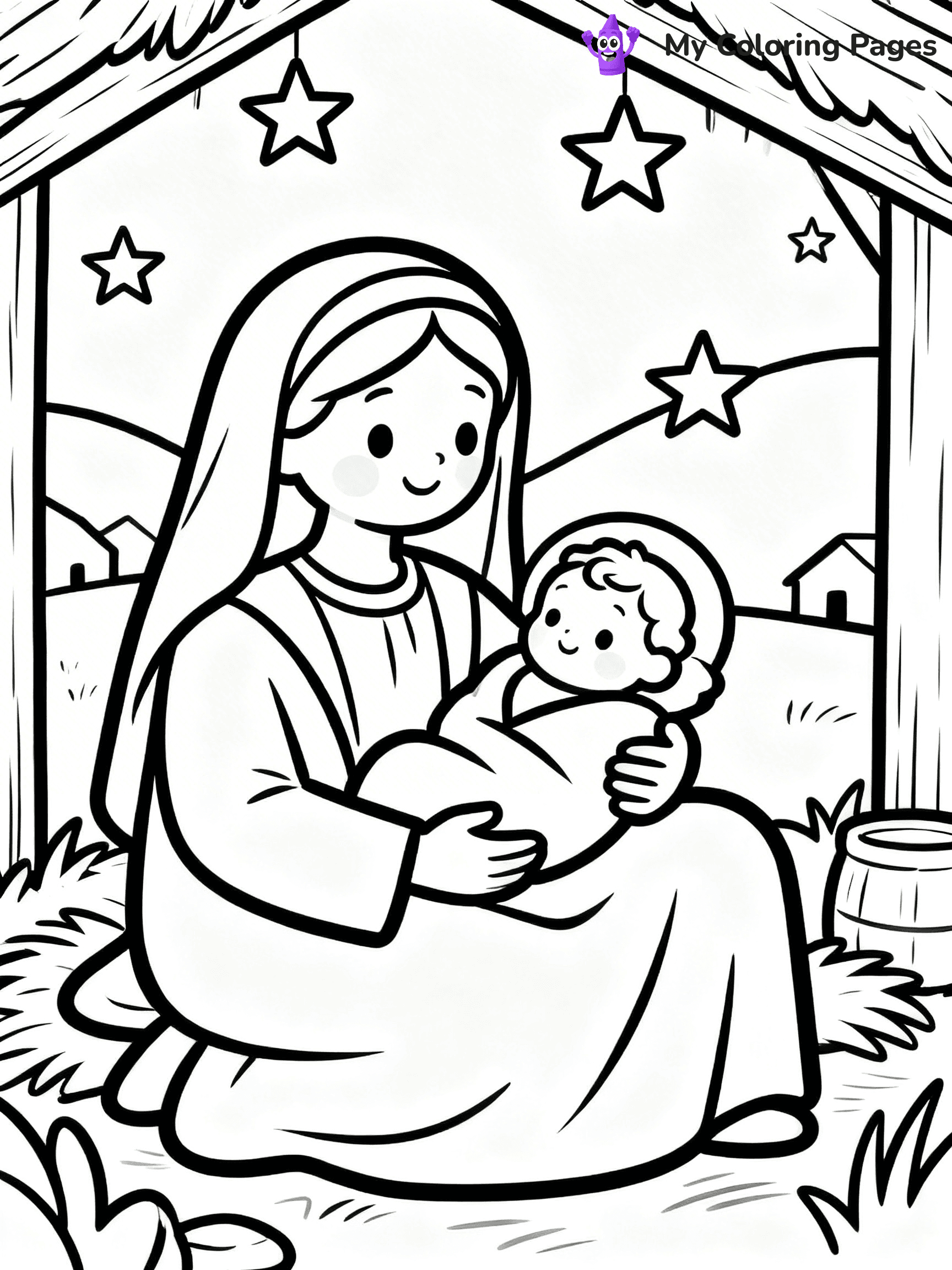 Mary And Jesus Coloring Pages - 14