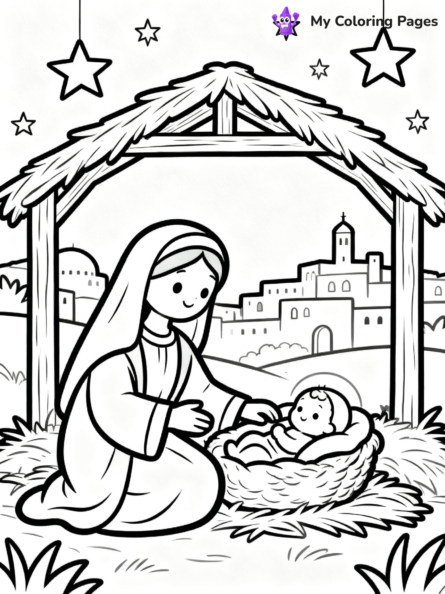 Mary And Jesus Coloring Pages - 12