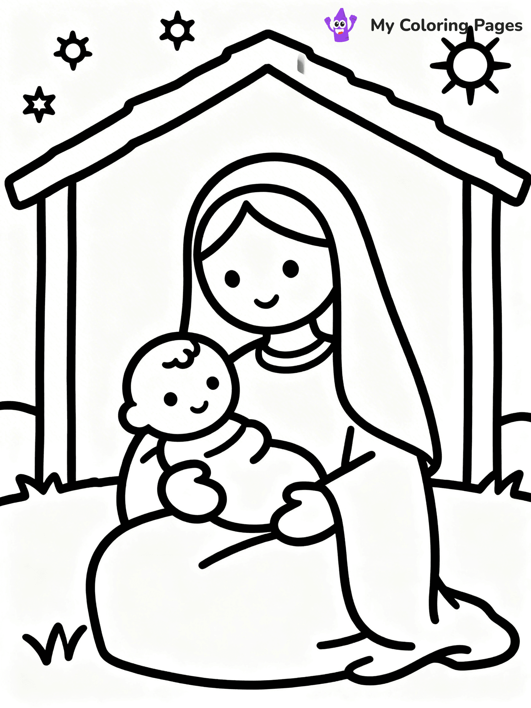 Mary And Jesus Coloring Pages - 11