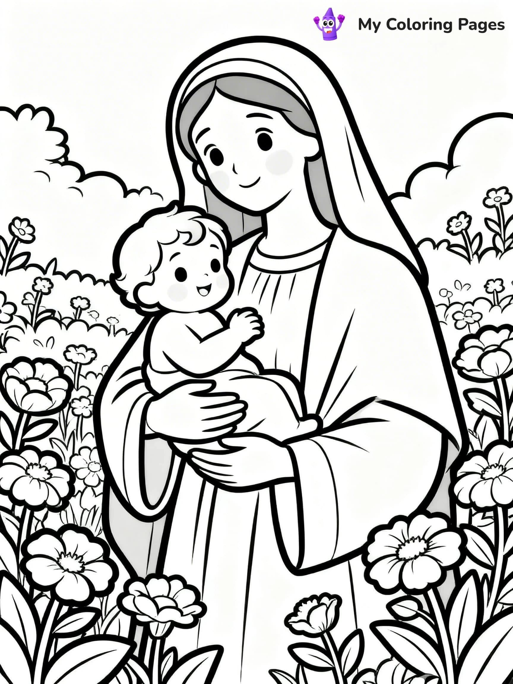 Mary And Jesus Coloring Pages - 10