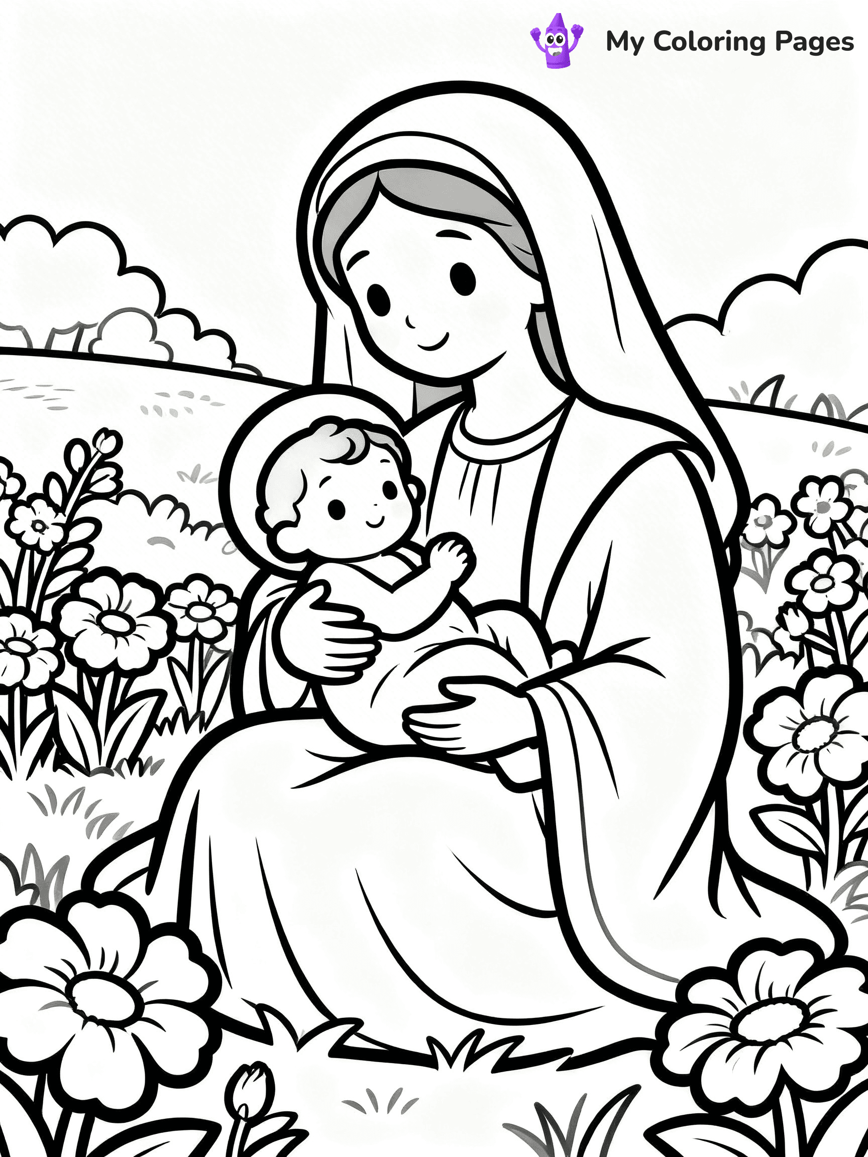 Mary And Jesus Coloring Pages - 8