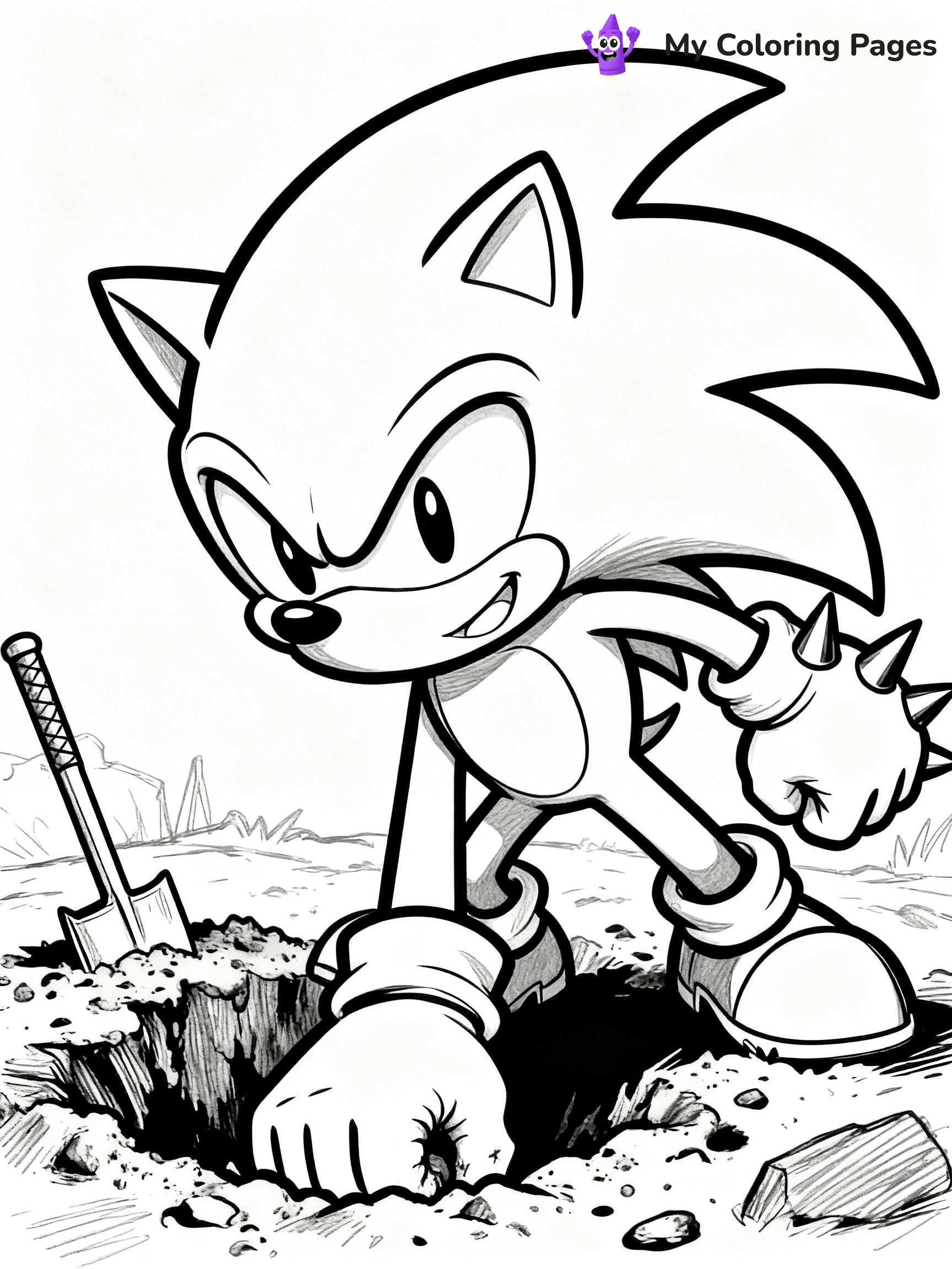 Hyper Sonic Coloring Pages - 1