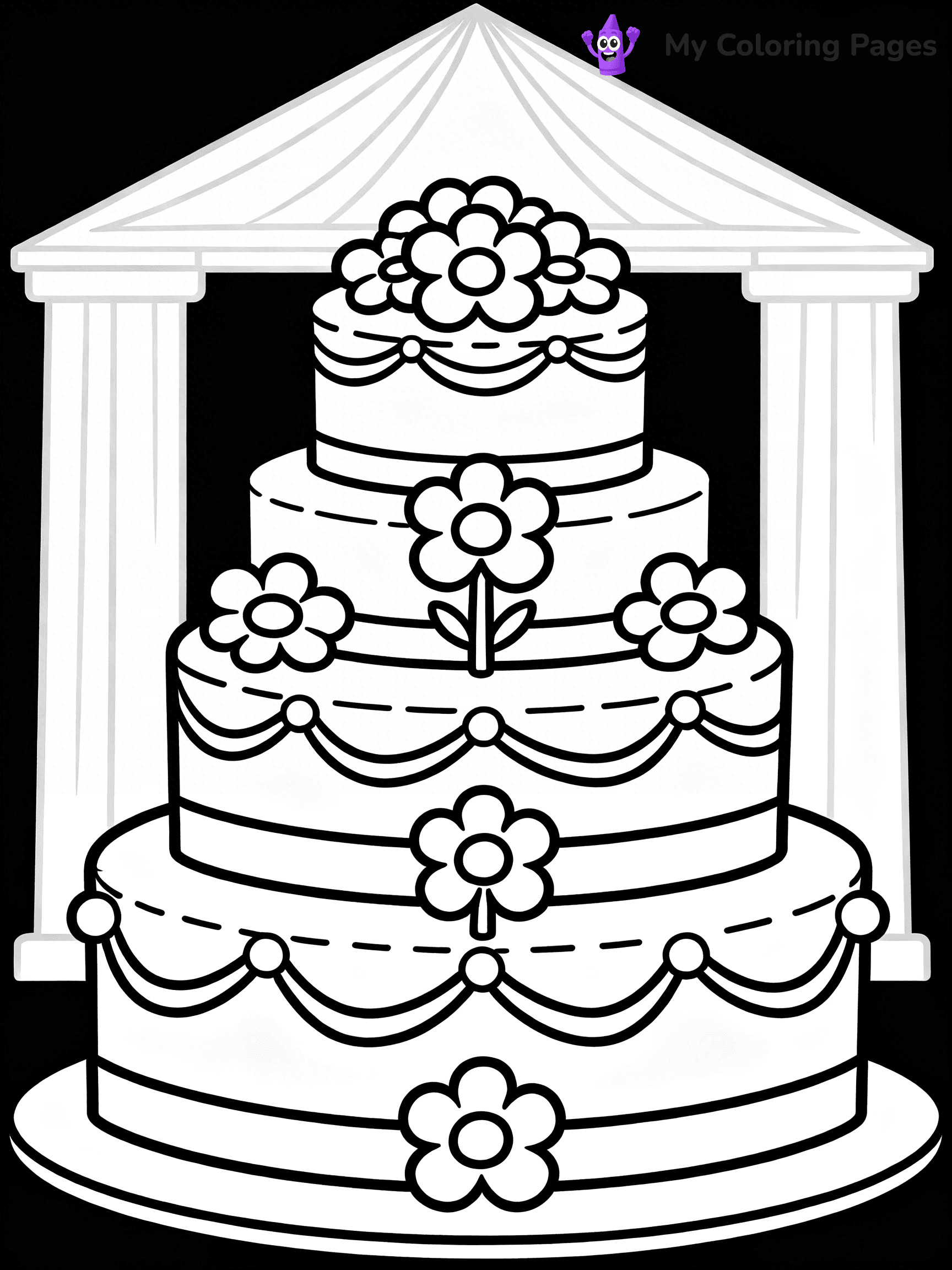 Wedding Cake Coloring Pages - 19