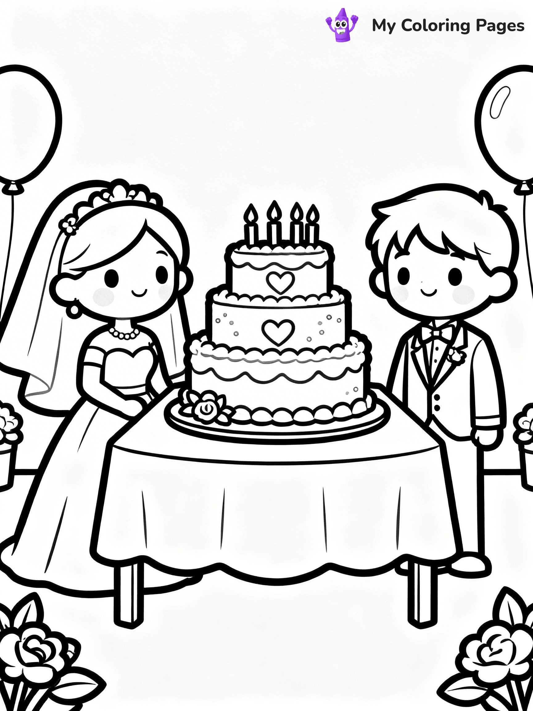 Wedding Cake Coloring Pages - 4