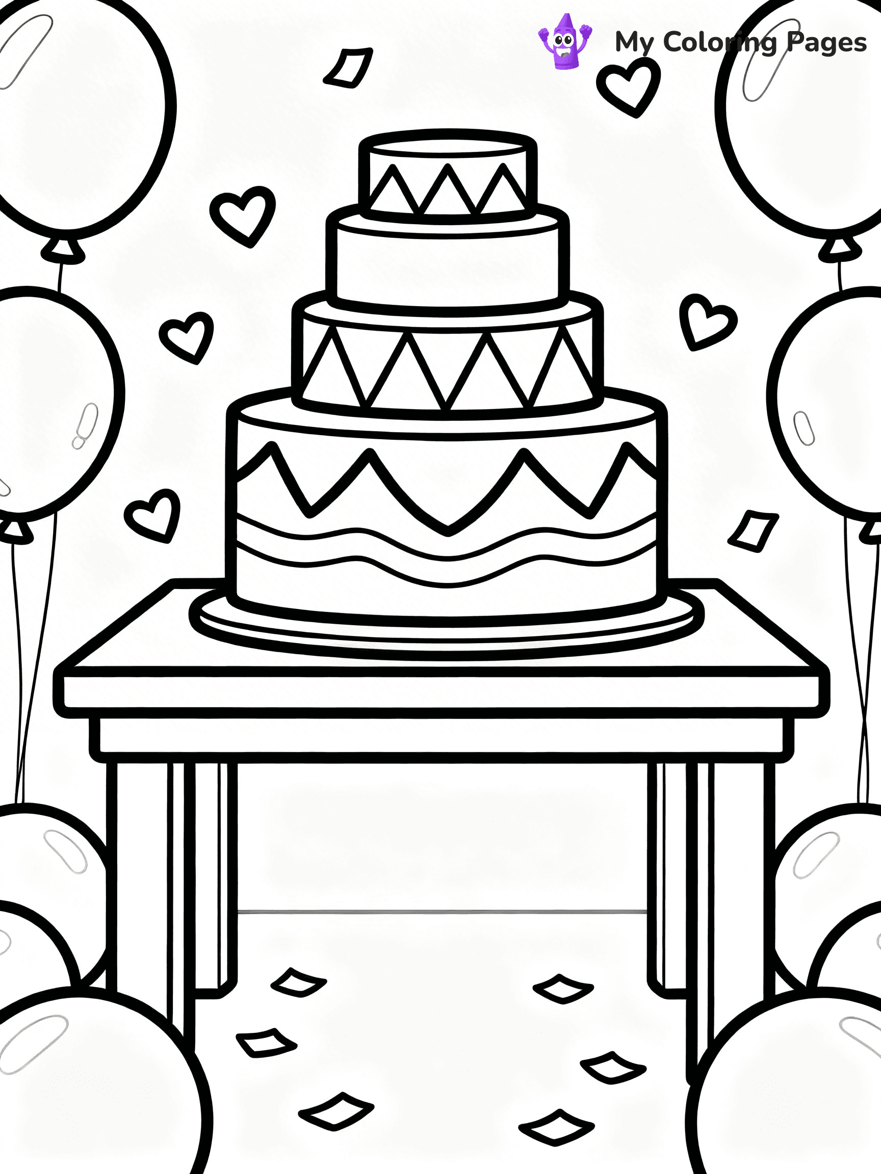Wedding Cake Coloring Pages - 3