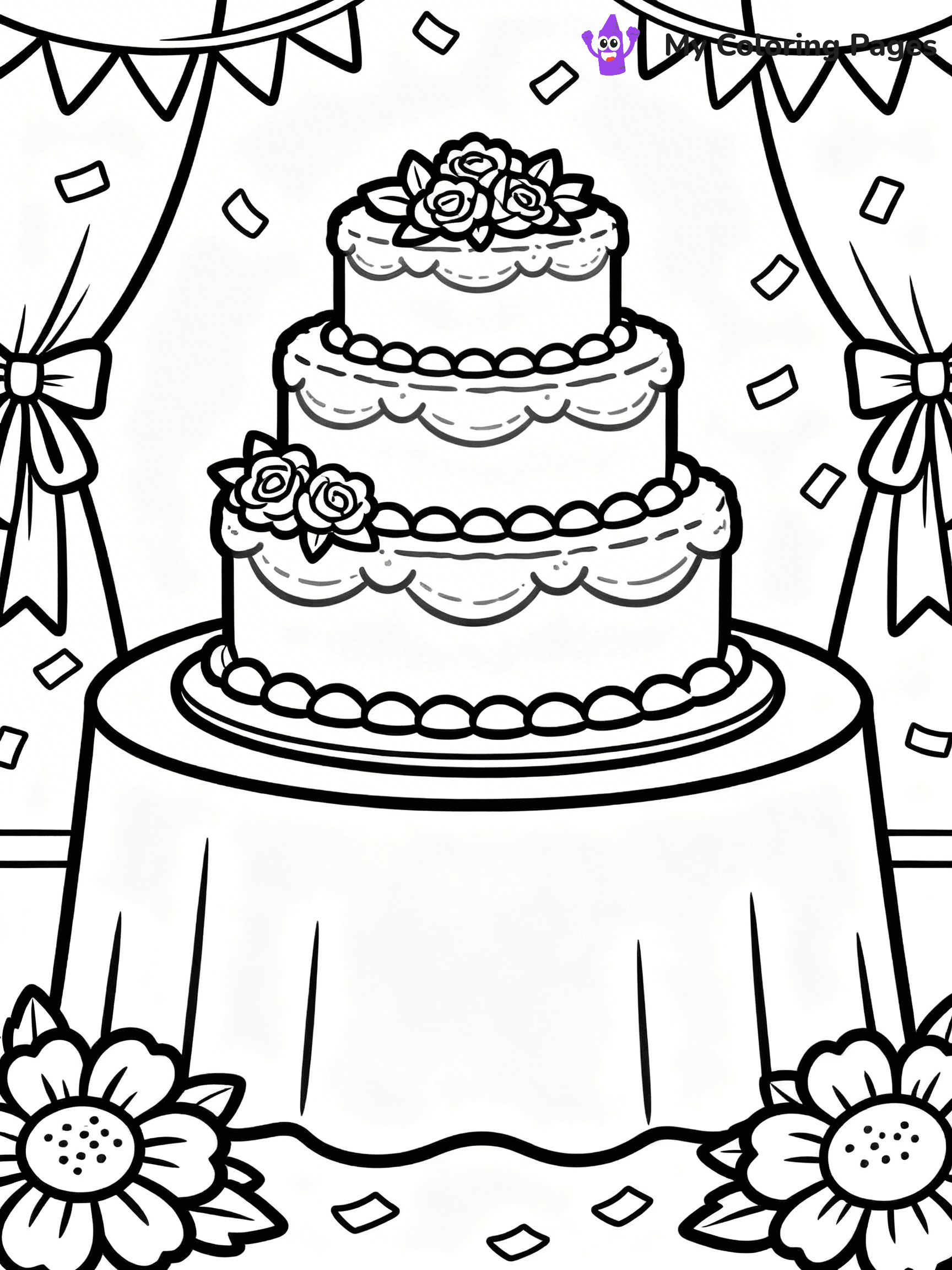 Wedding Cake Coloring Pages - 2