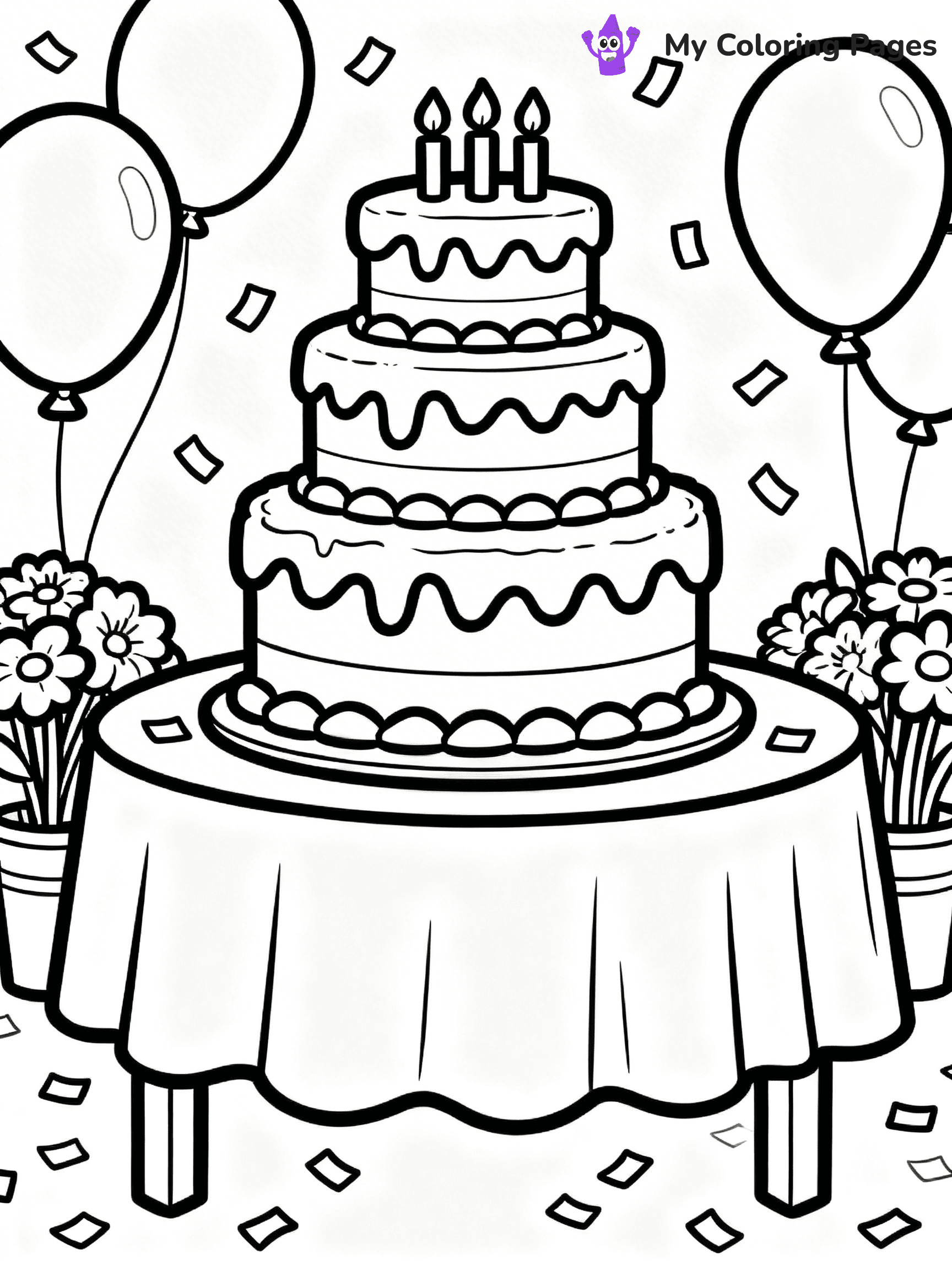 Wedding Cake Coloring Pages - 1