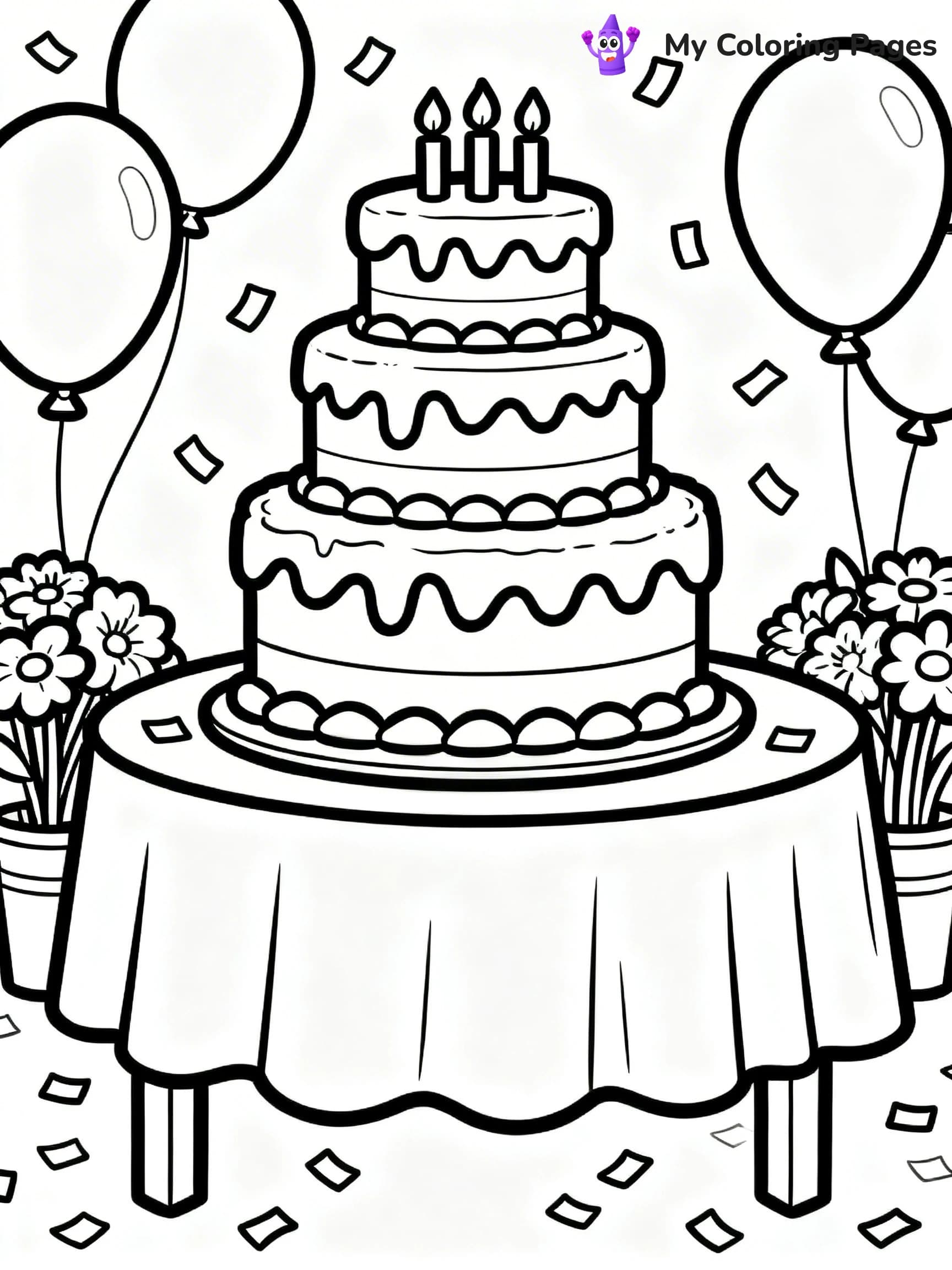 Wedding Cake Coloring Pages - 1