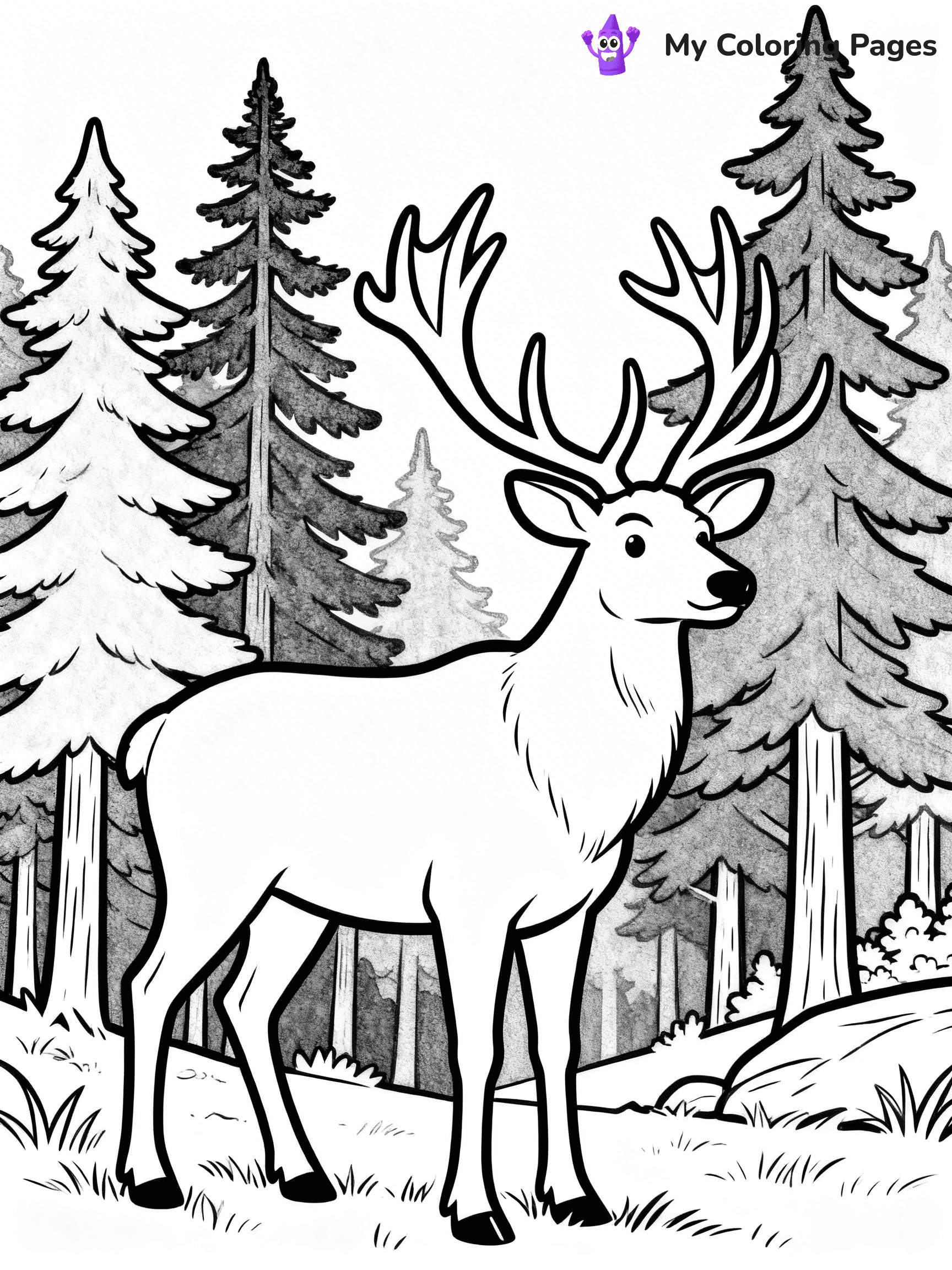 Elk Coloring Pages - 48