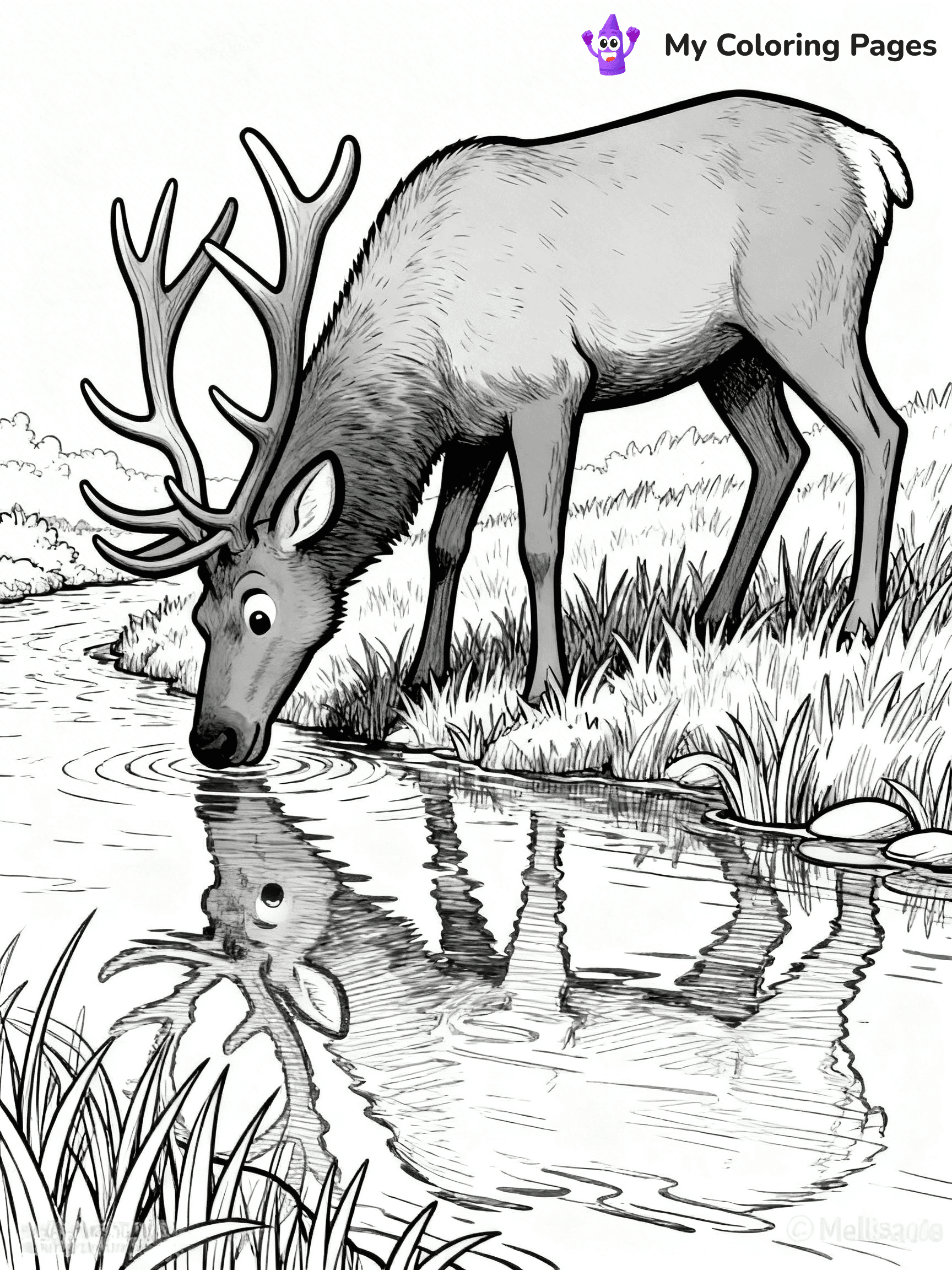 Elk Coloring Pages - 43