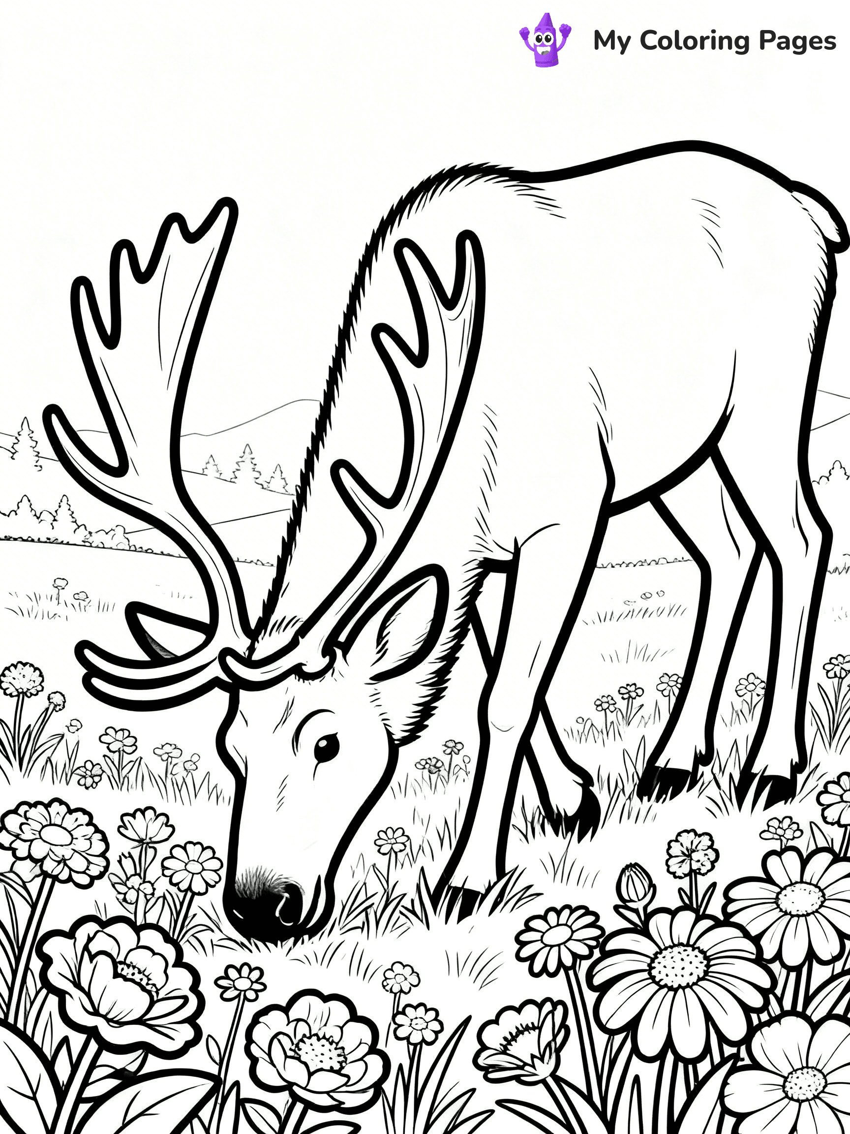 Elk Coloring Pages - 37