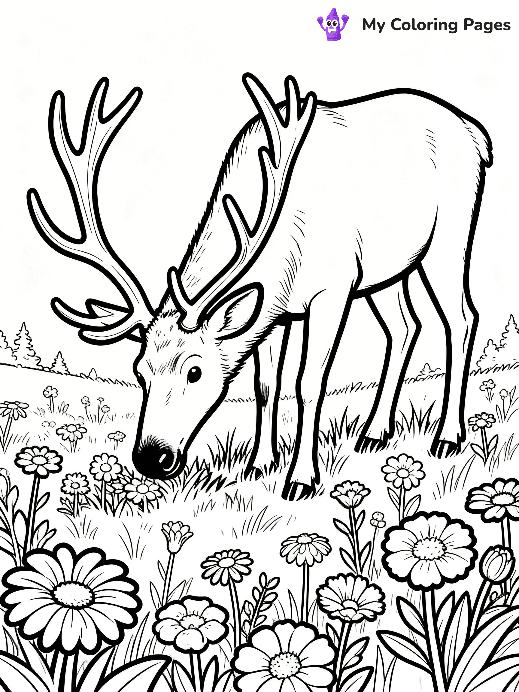 Elk Coloring Pages - 34