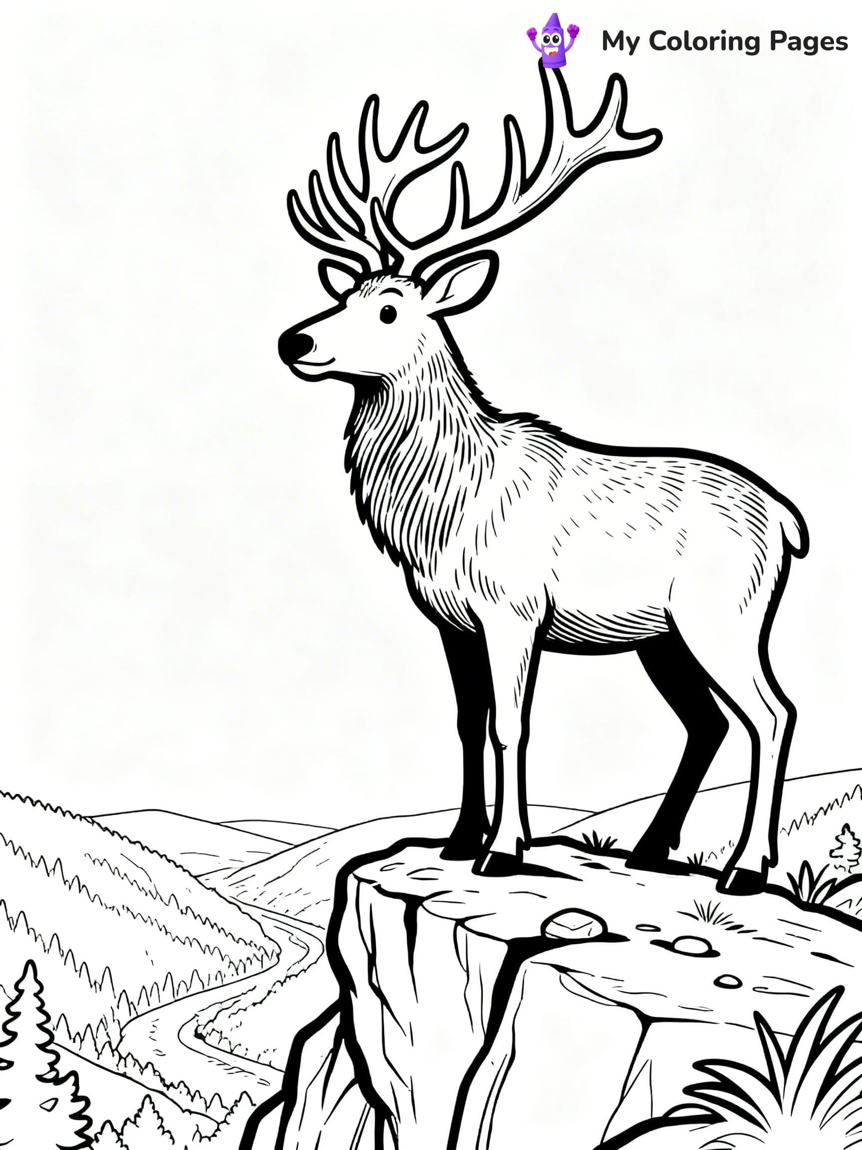 Elk Coloring Pages - 8