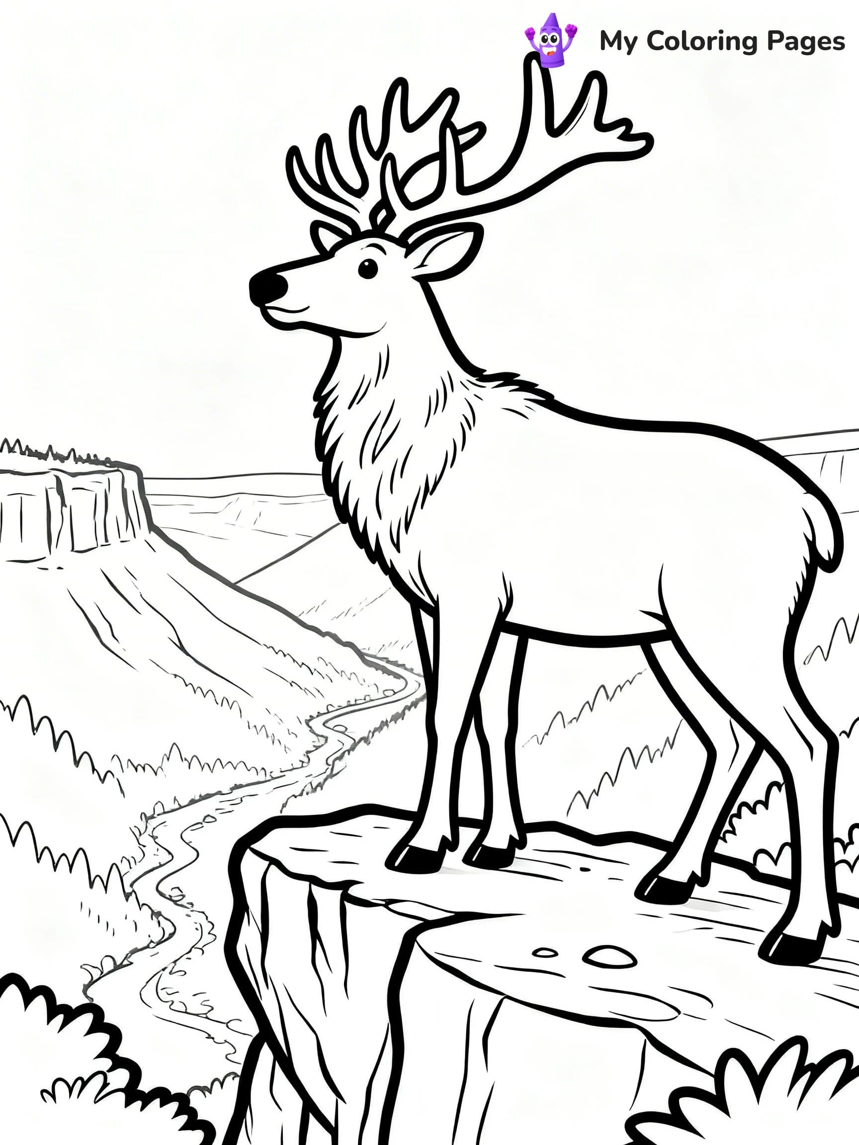 Elk Coloring Pages - 7
