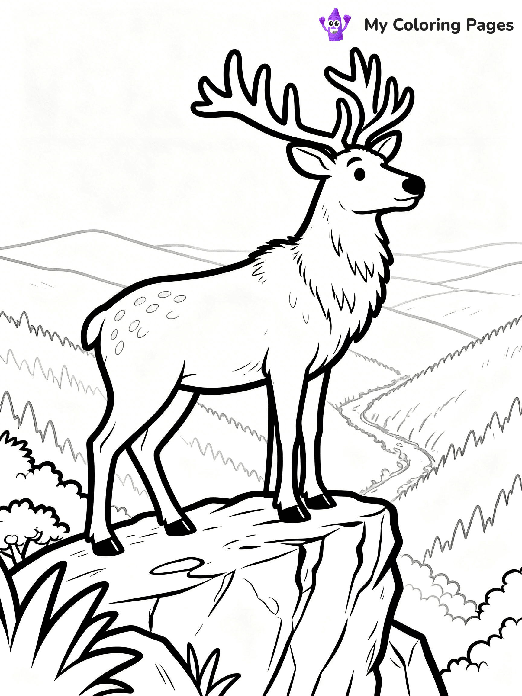 Elk Coloring Pages - 4