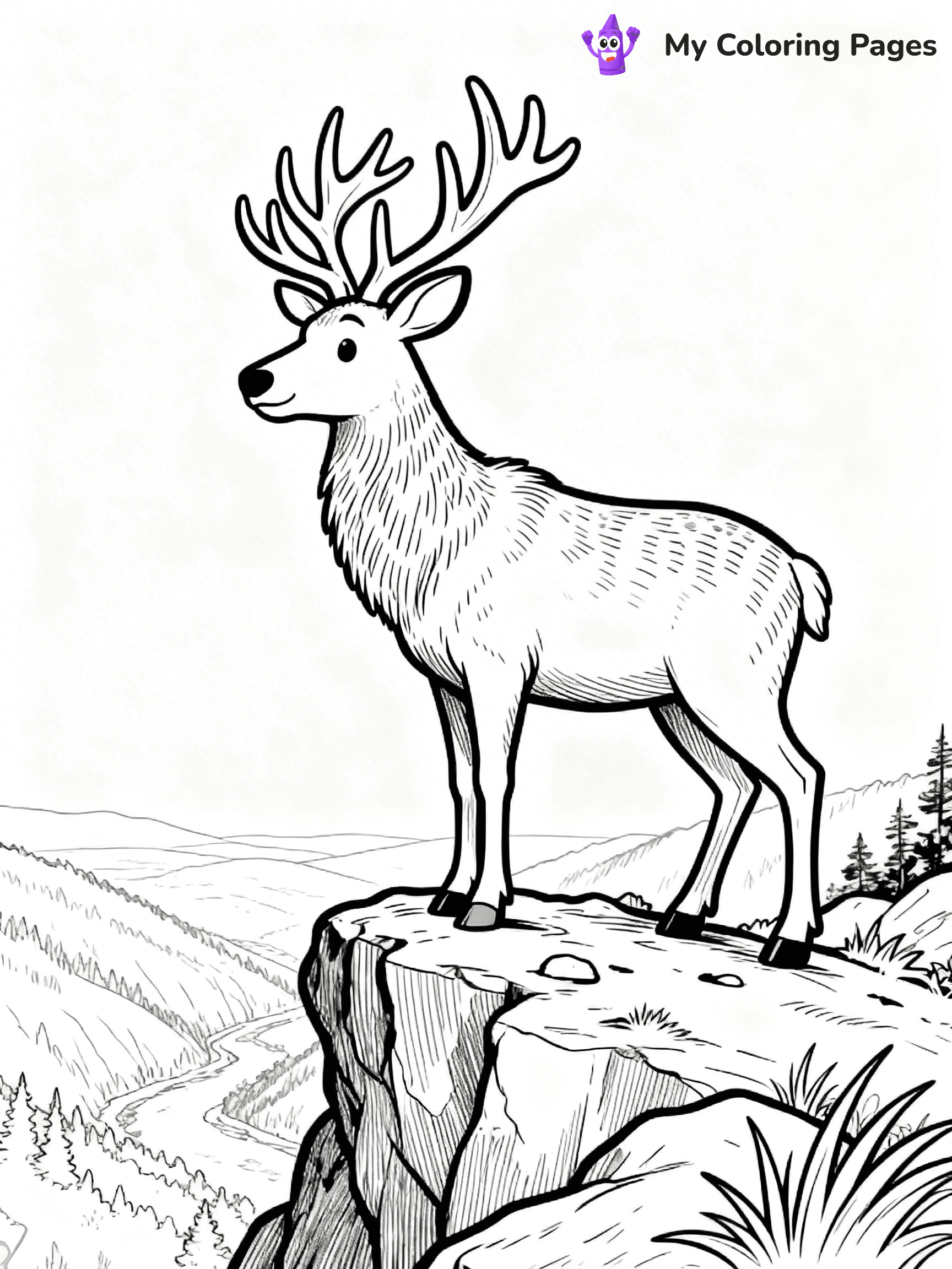 Elk Coloring Pages - 2